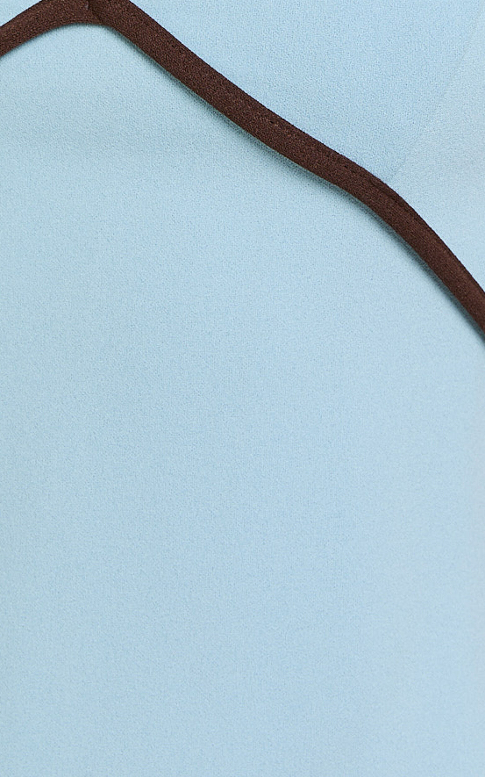 Ciara Midi Dress - V Neck Sleeveless Slip Dress in Blue