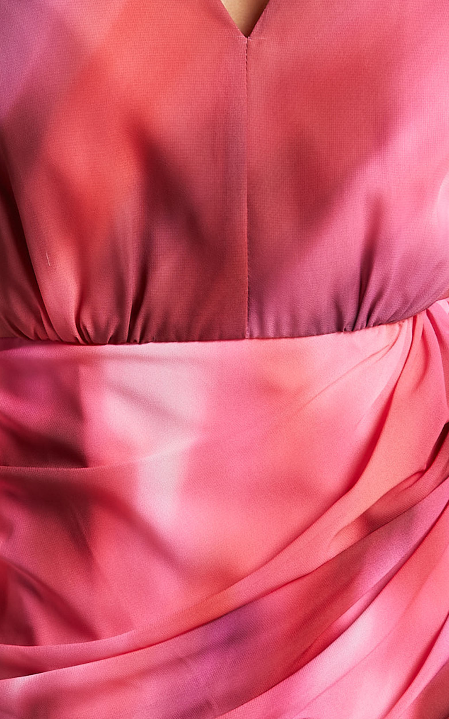 Eliza Mini Dress - Bishop Sleeve Button Front Dress in Blushing Haze