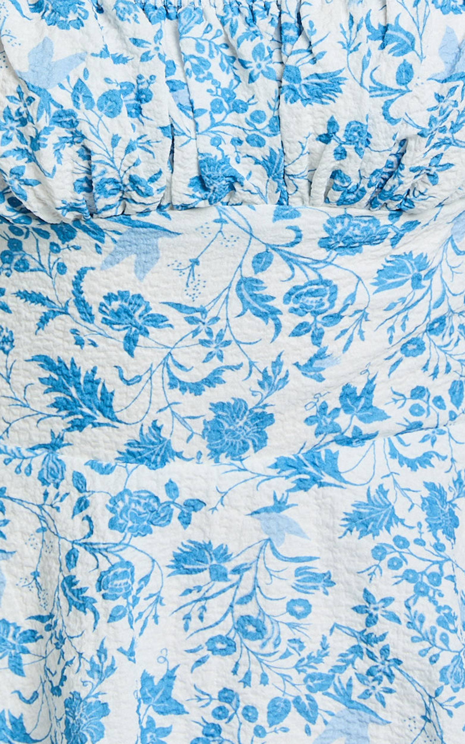 Wendy Midi Dress - Sweetheart Long Sleeve Layered Dress in Blue Floral