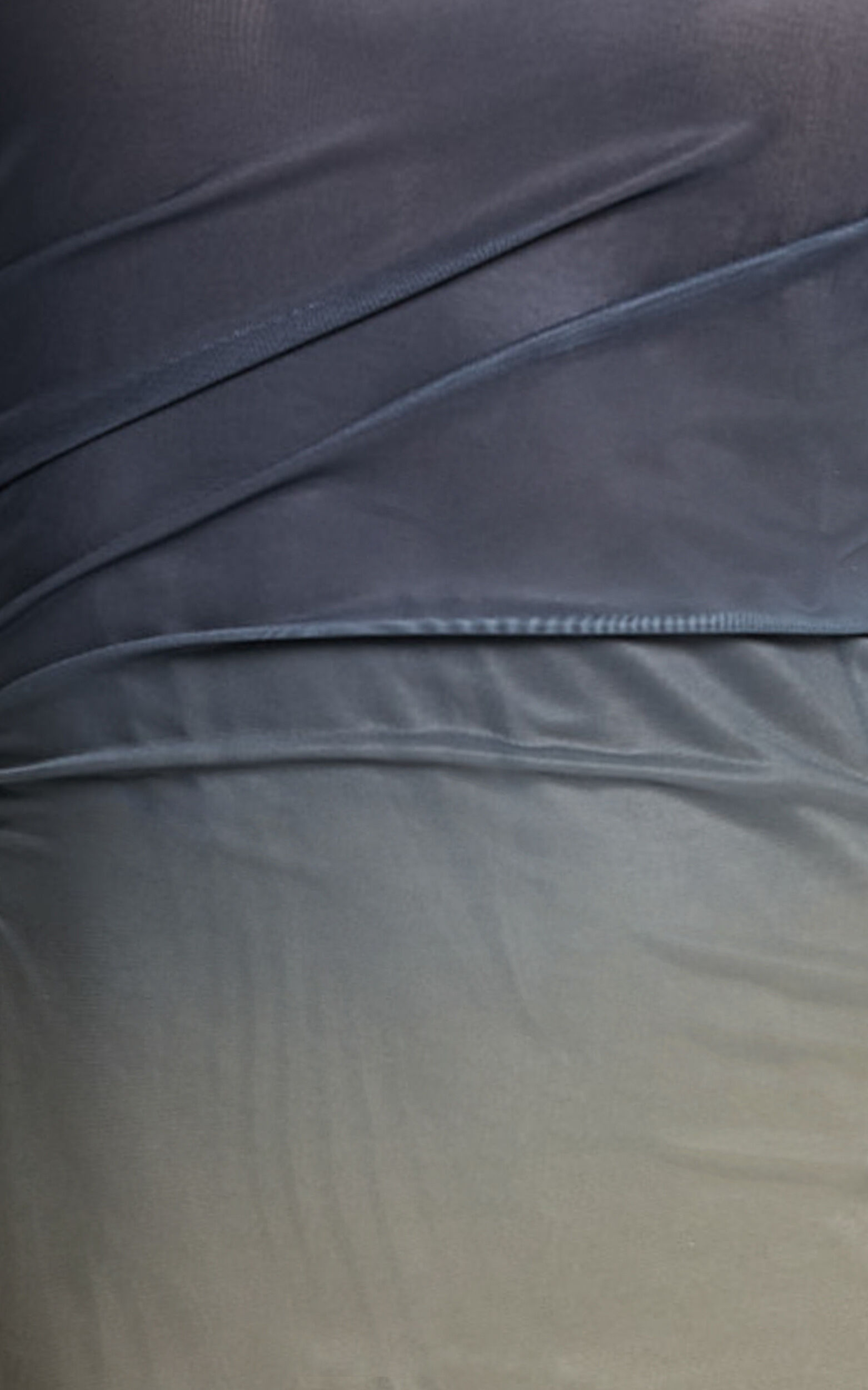 Tassa Midi Dress - High Neck Slip Mesh Ombre Dress in Stormy Ombre