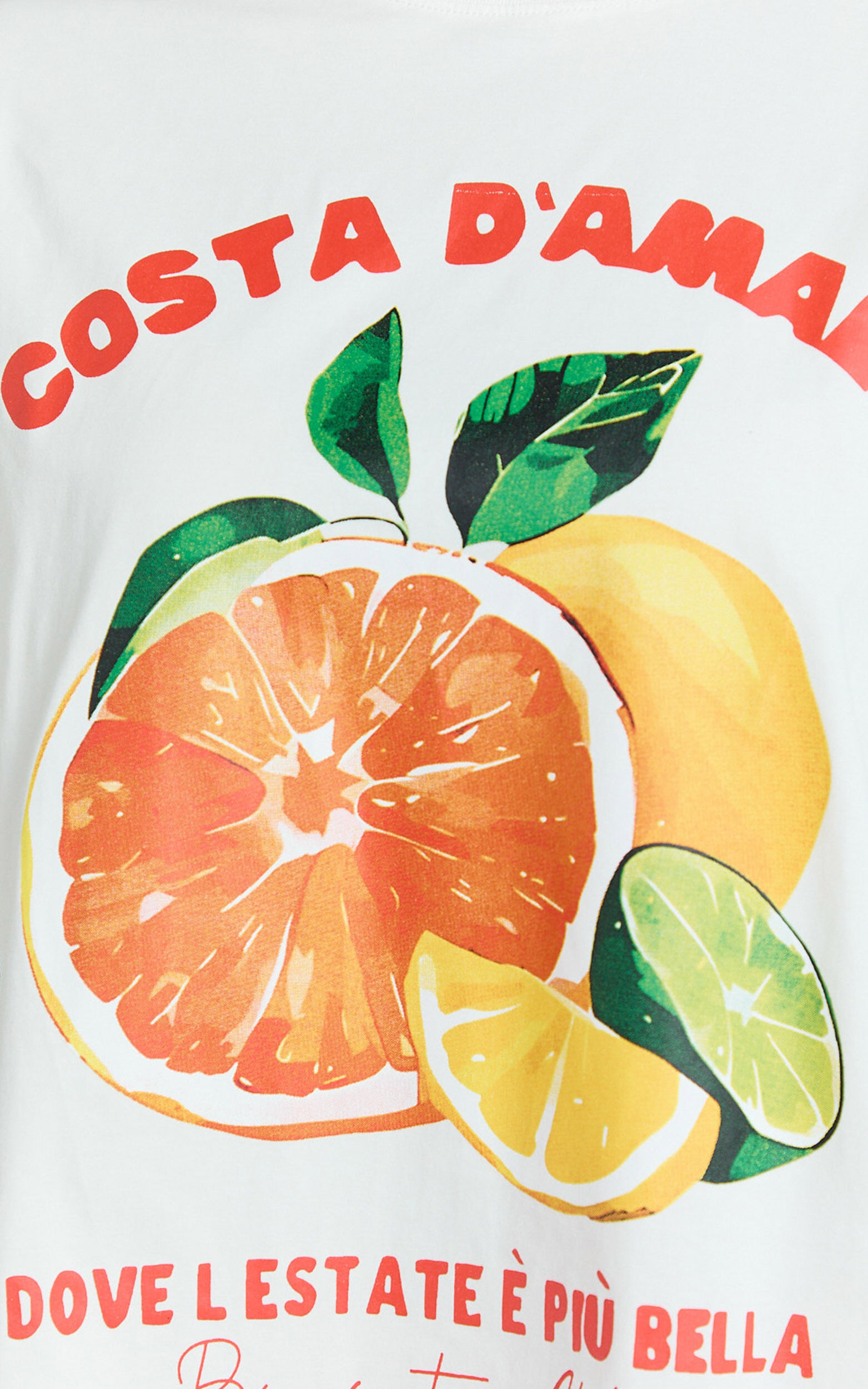 Jodie Top - Oversized Oranges Print T-Shirt in White