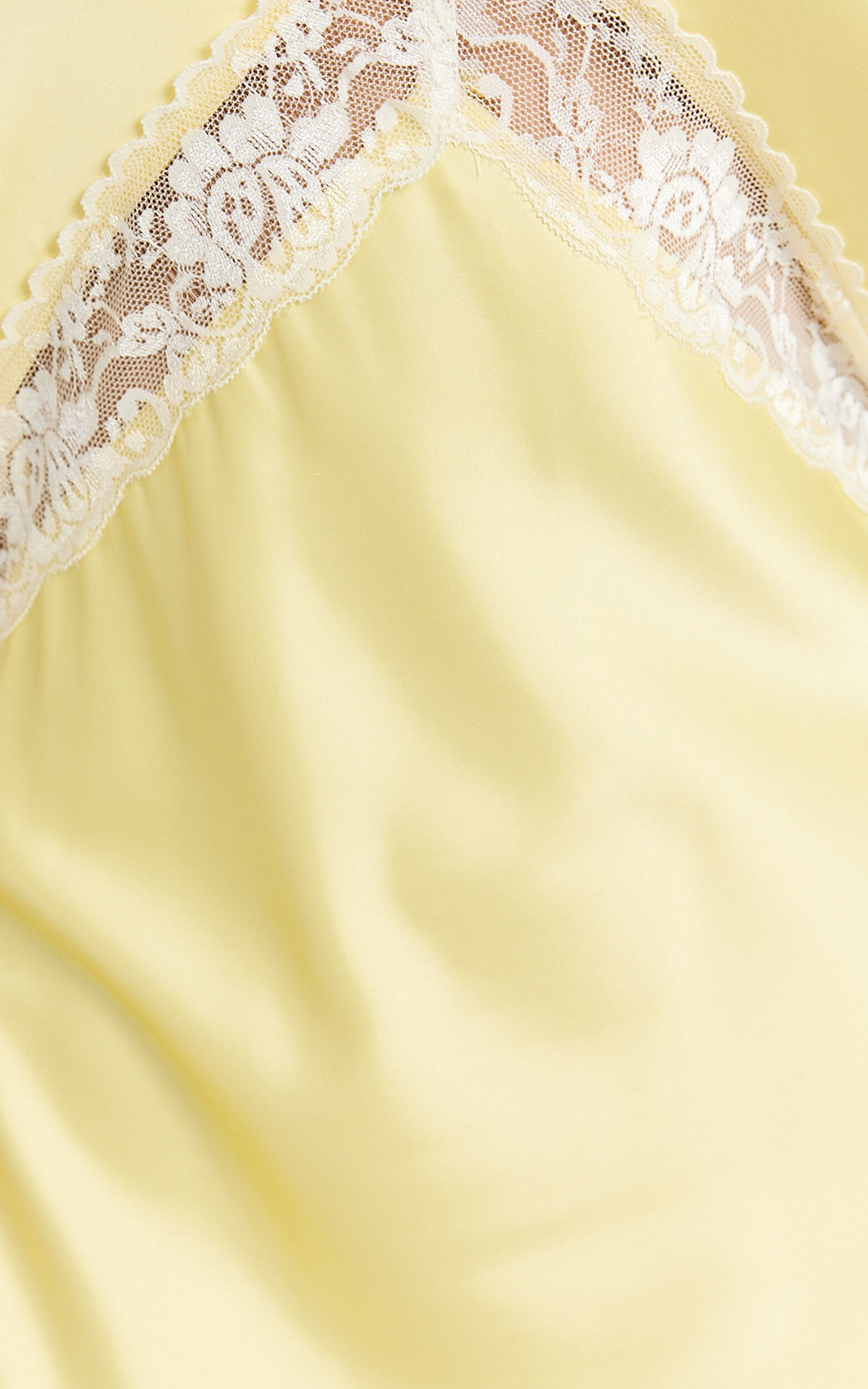 Christy Midi Dress - V Neck Lace Detail Slip Dress in Lemon