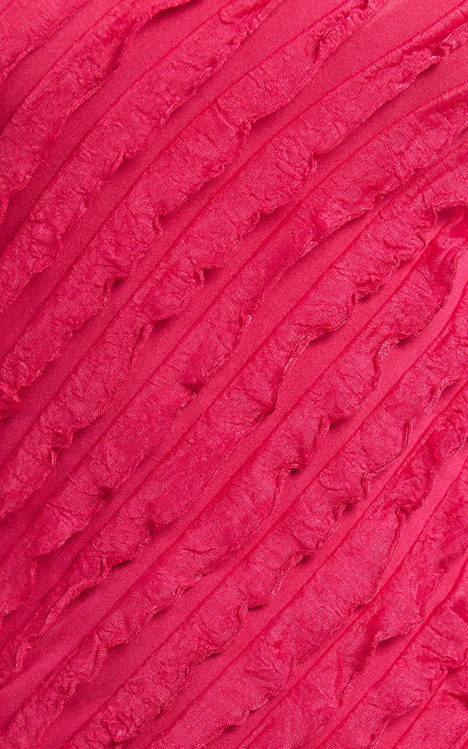 Lilibeth Midi Dress - Strappy Frill Detail Slip Dress in Pink