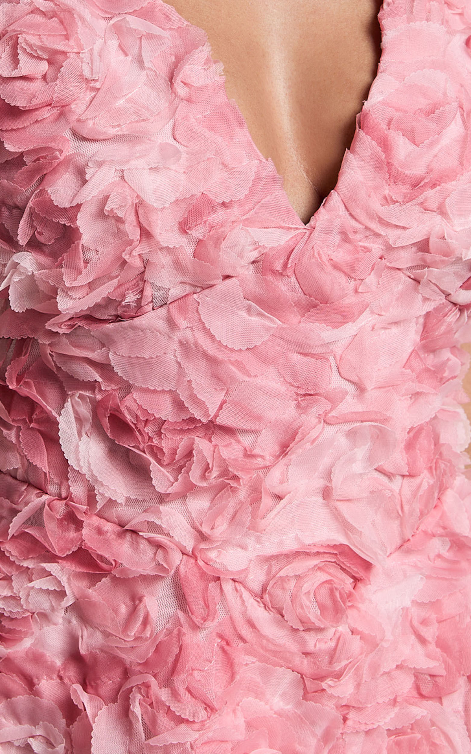 Alexandria Mini Dress - V Neck Gathered Bust A Line Dress in Pink