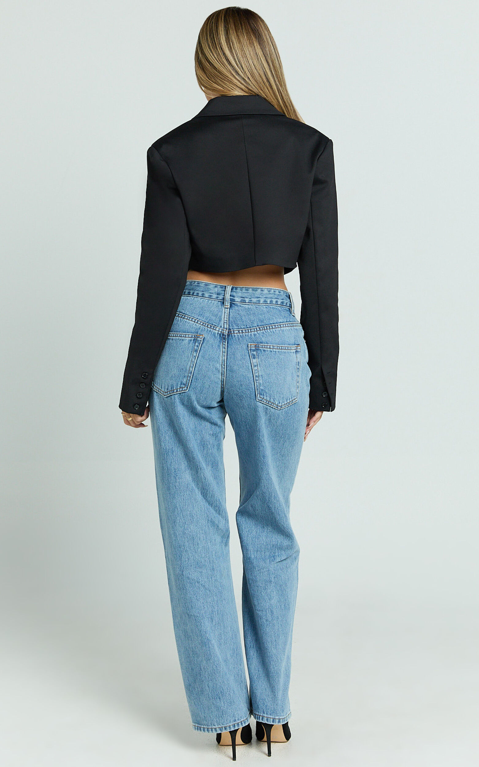 Florence Jacket - Boxy Cropped Blazer in Black