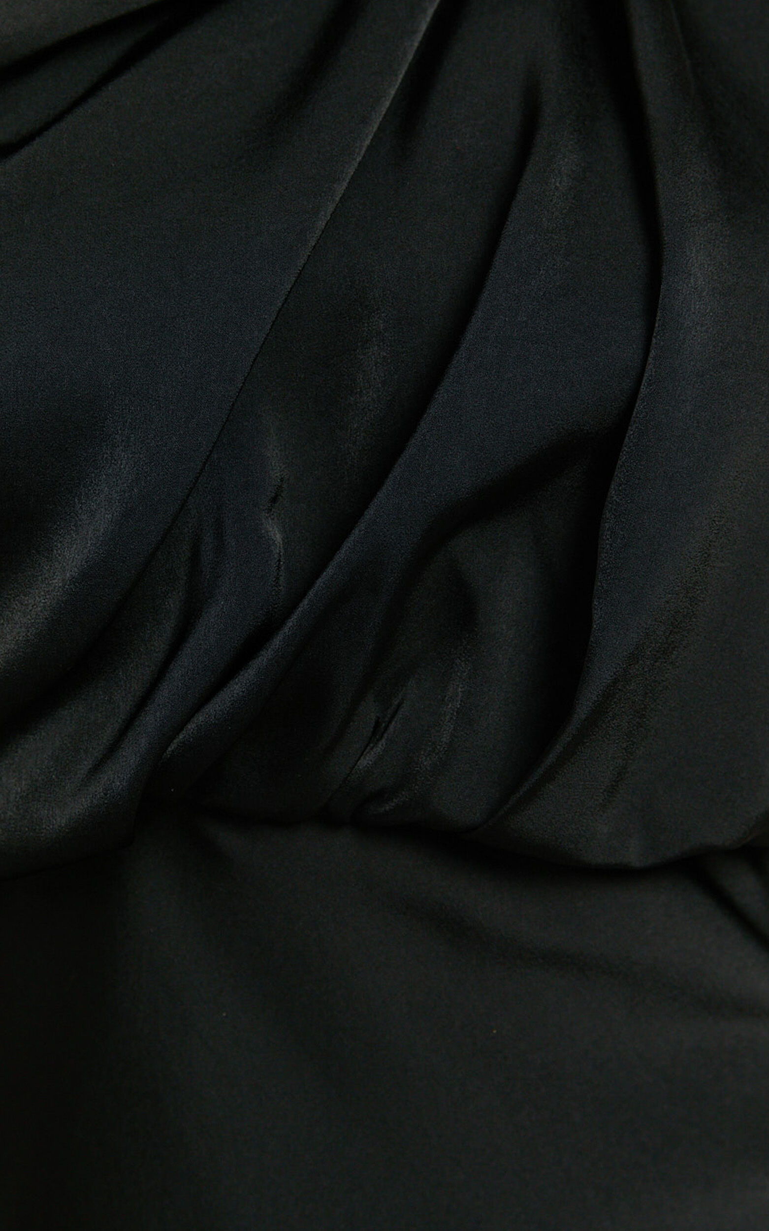 Schantal Mini Dress - Drape Neck Satin Slip Dress in Black