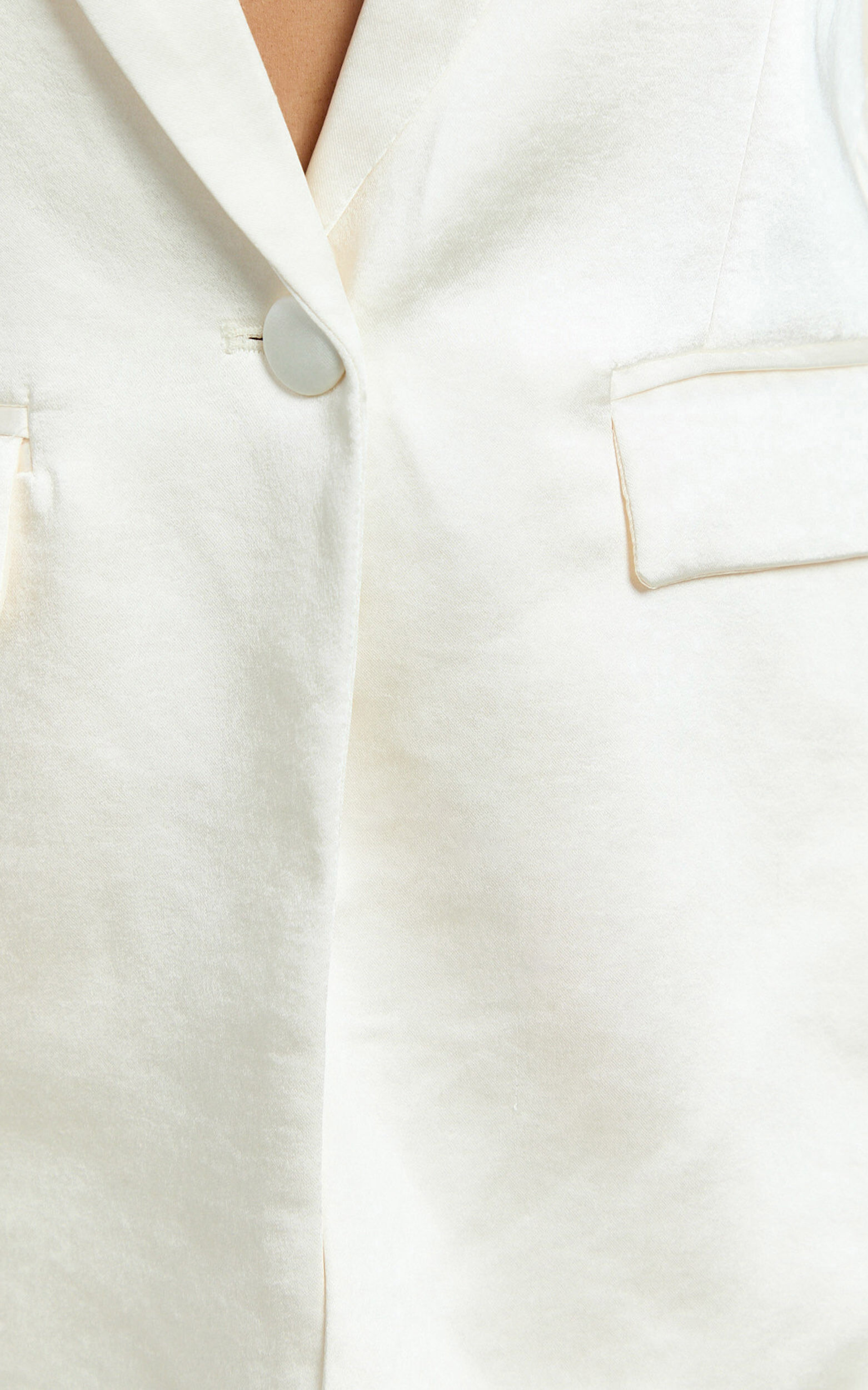 Jagger Blazer - Flared Sleeve Belted Blazer in Pearl