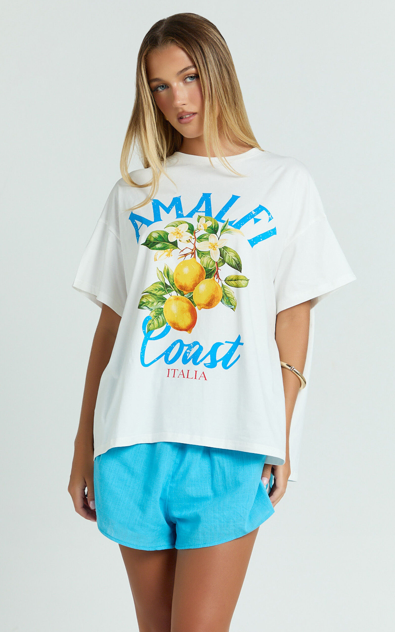Luna Two Piece Set - Amalfi T-shirt Set in White