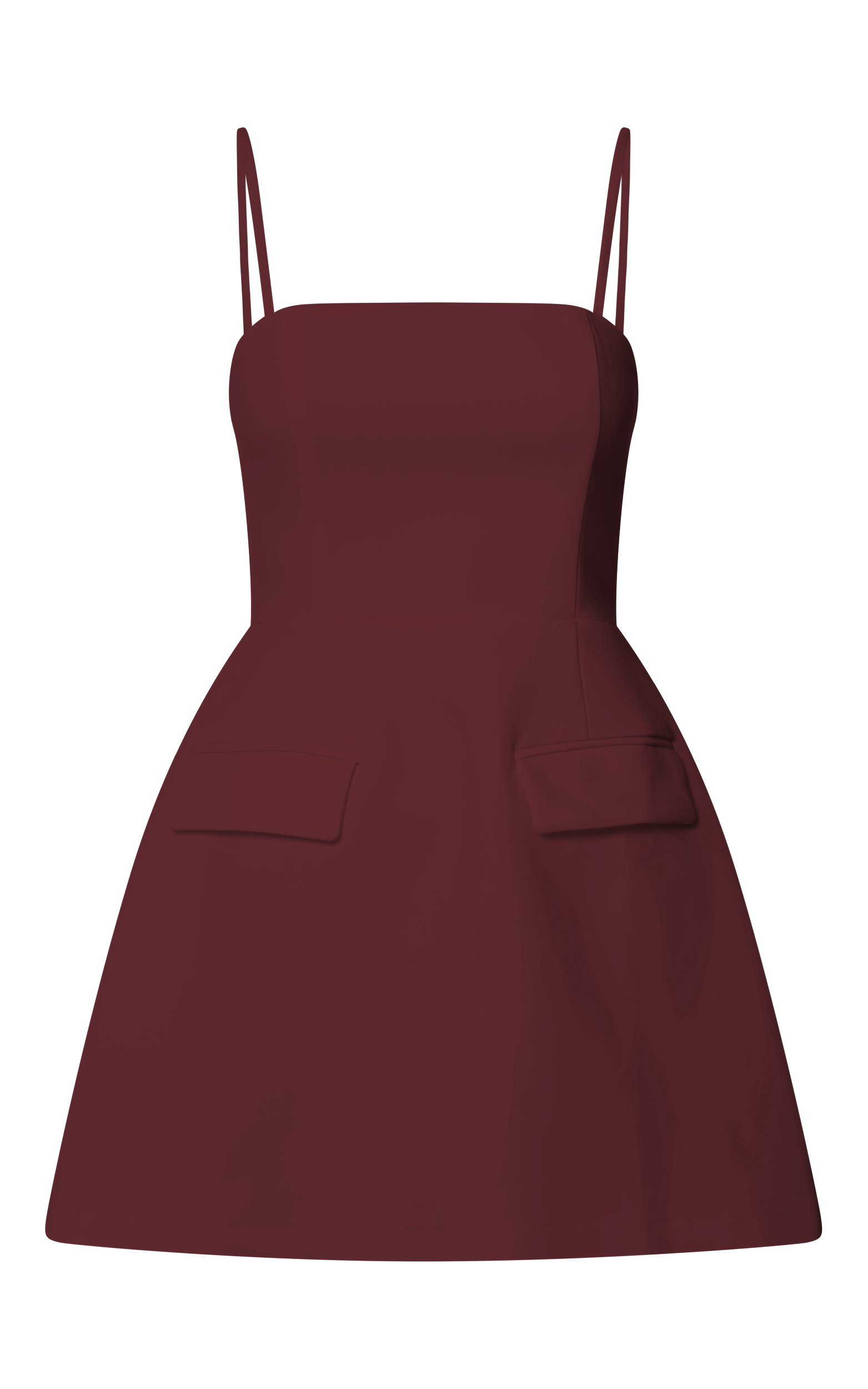 Katia Mini Dress - Strappy Corset A Line Dress in Chocolate