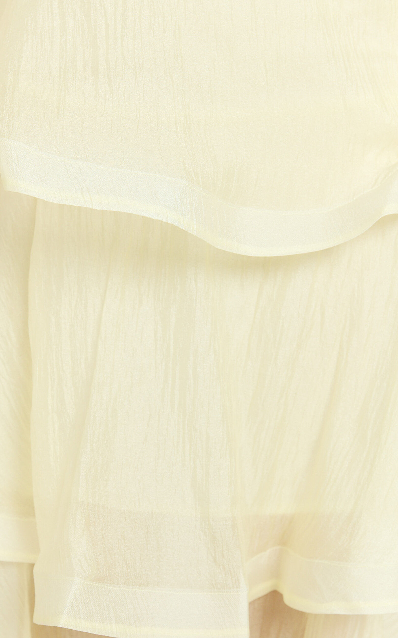 Giselle Midi Dress - Short Puff Sleeve Front Cut Out Layered Dress in Lemon