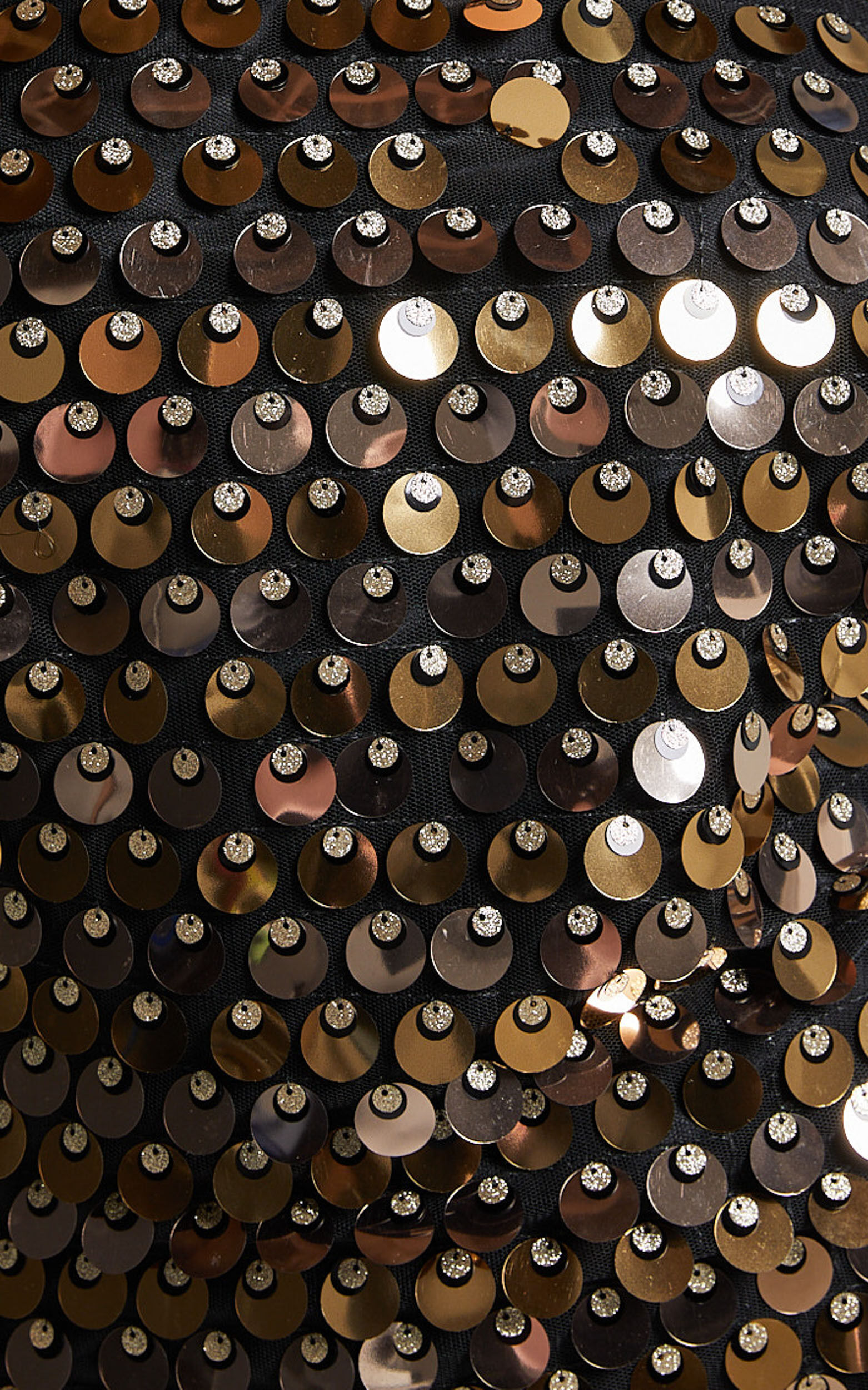 Amarie Midi Dress - Circle Sequin Dress in Gold