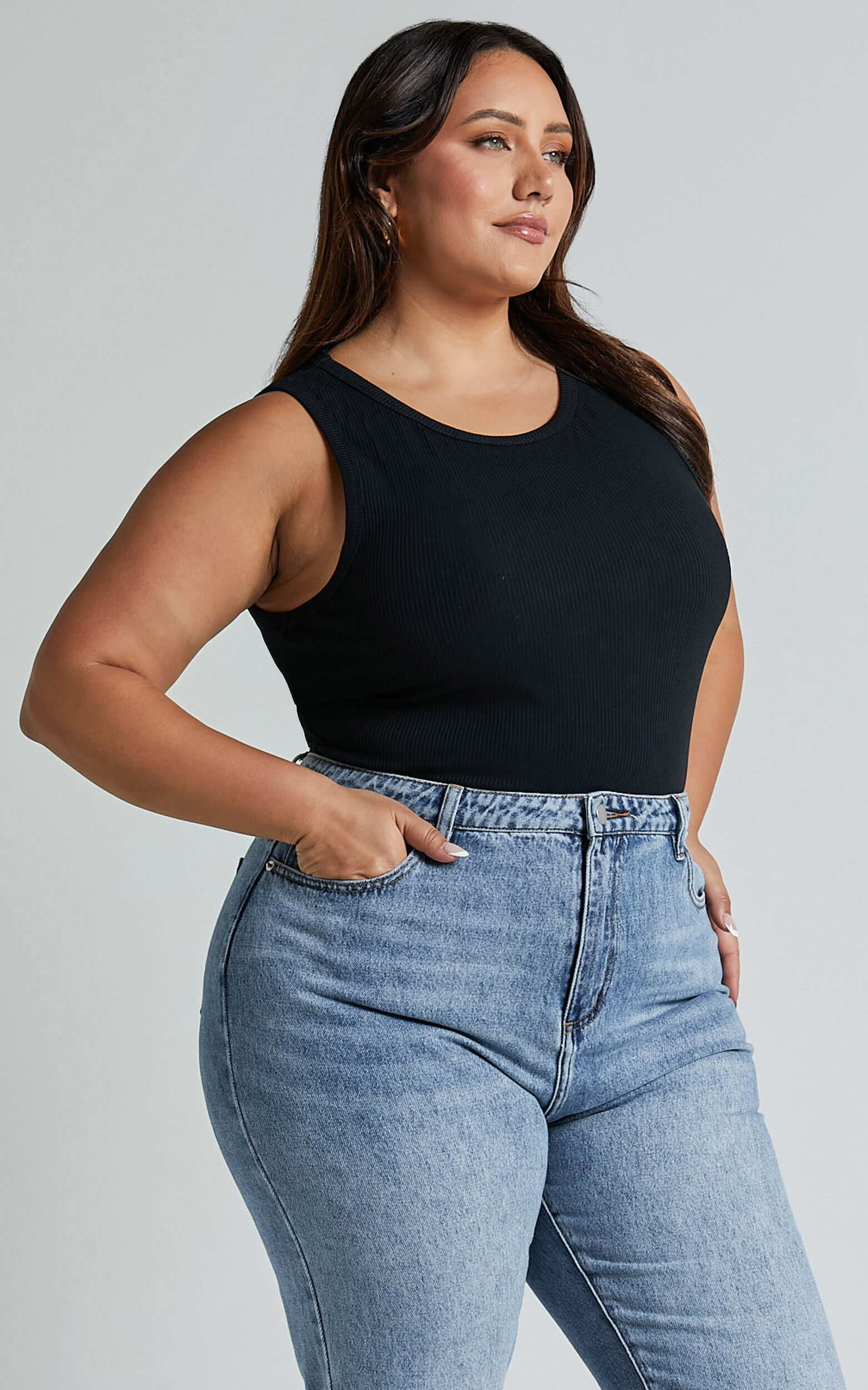 Can't You Tell Top - Ribbed Tank Top in Black