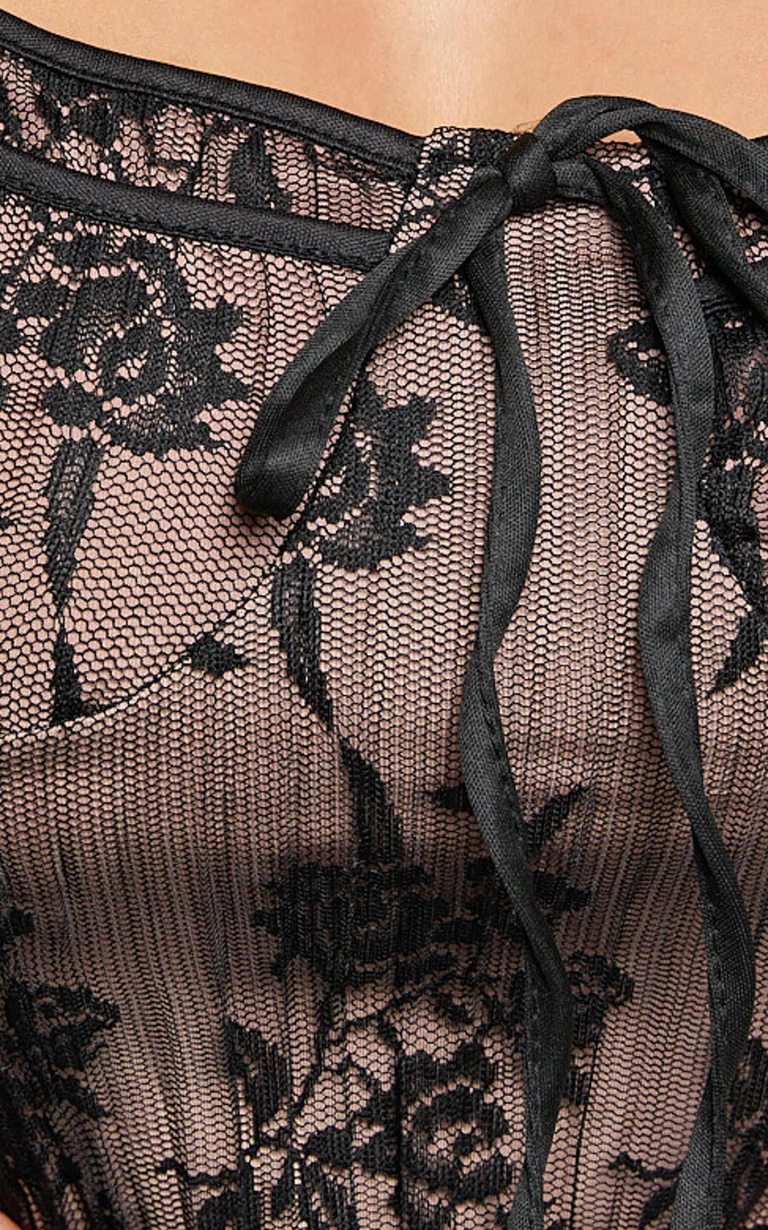 Agatha Mini Dress - Gathered Bust Long Sleeve A Line Dress in Black