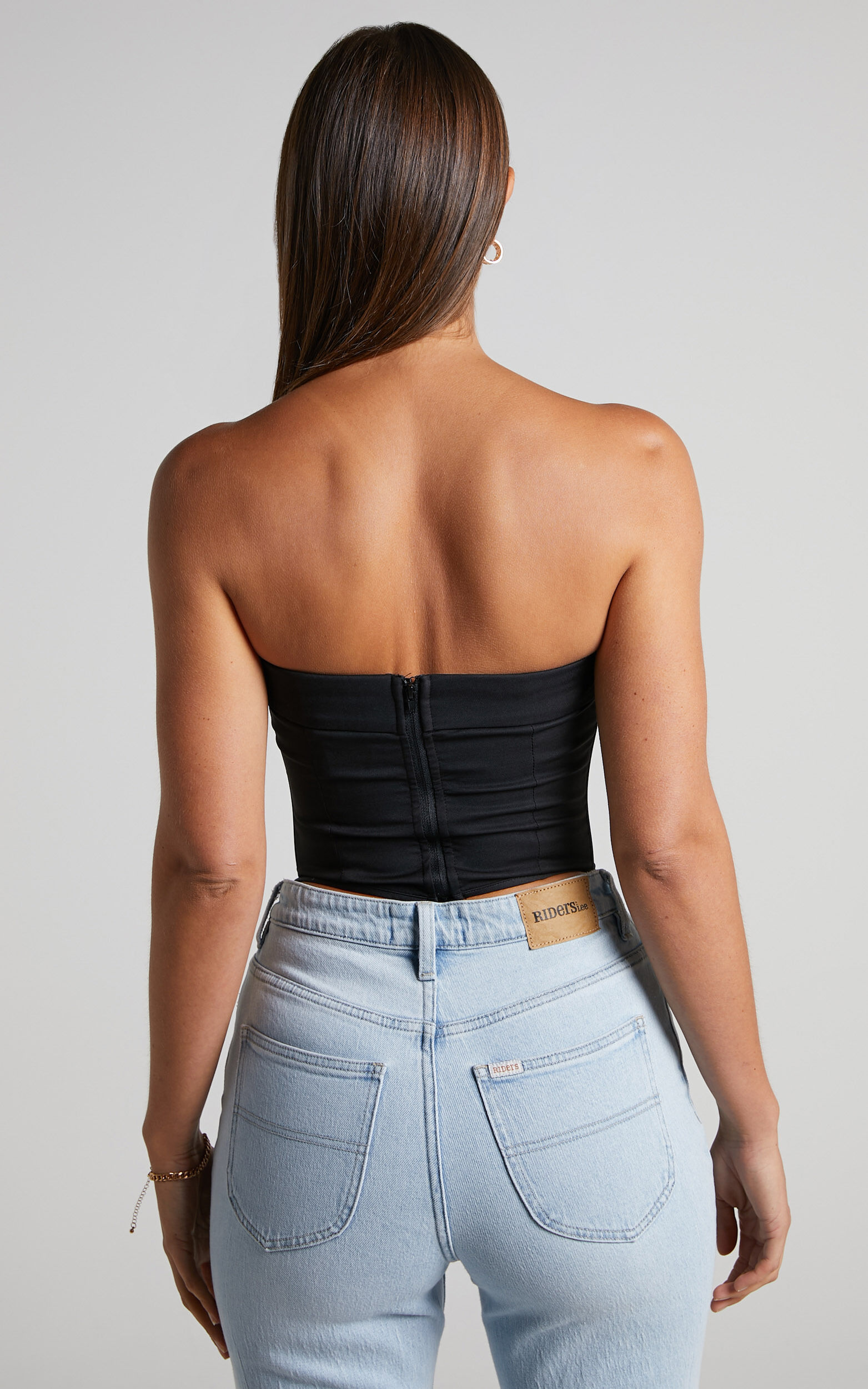 Vaira Top - Strapless Corset Top in Black