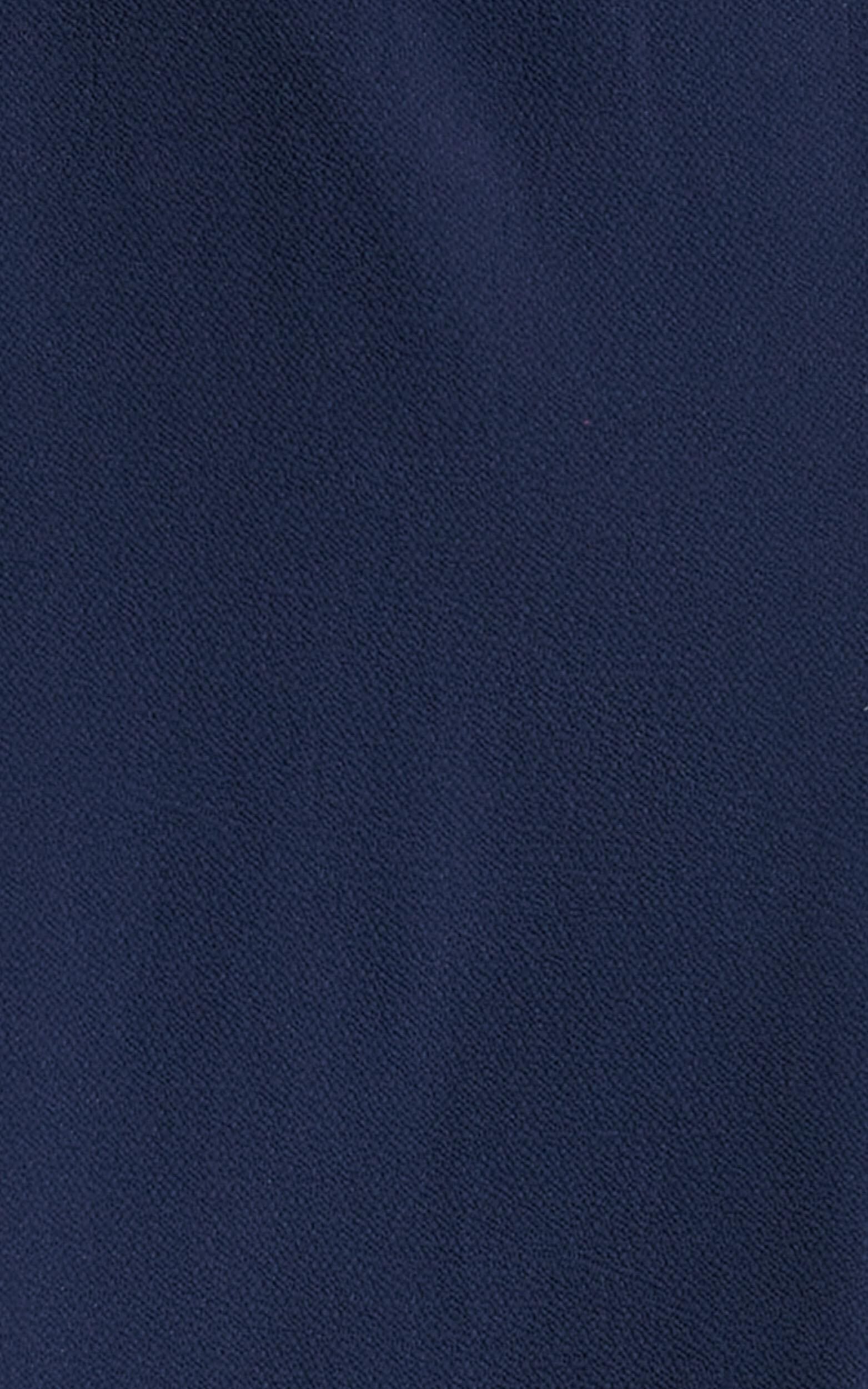 More Than This Maxi Dress - Ruffle Strap Thigh Split Dress in Navy