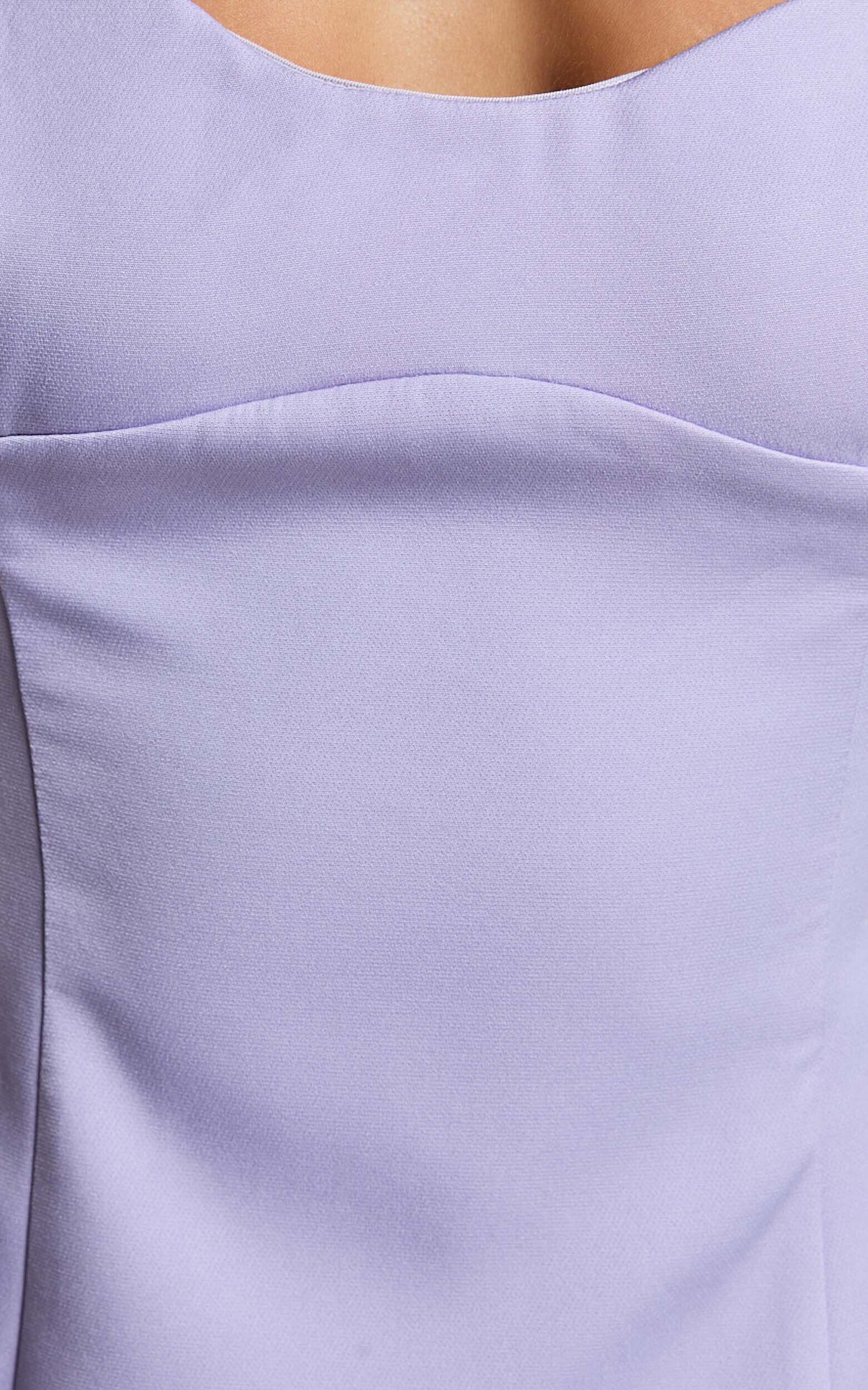 Lima Mini Dress - Tulip Skirt Bustier Tie Back Dress in Lilac