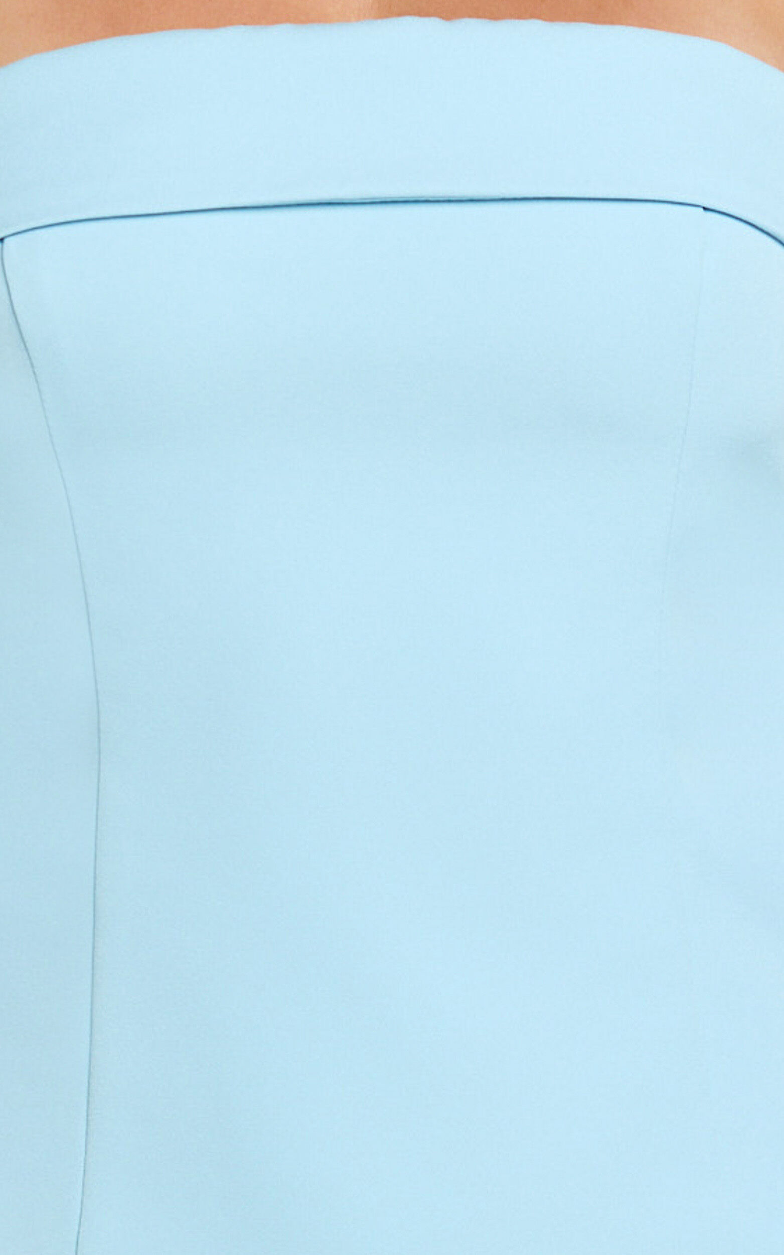 Tricia Mini Dress - Strapless Foldover Neckline Dress in Pale Blue