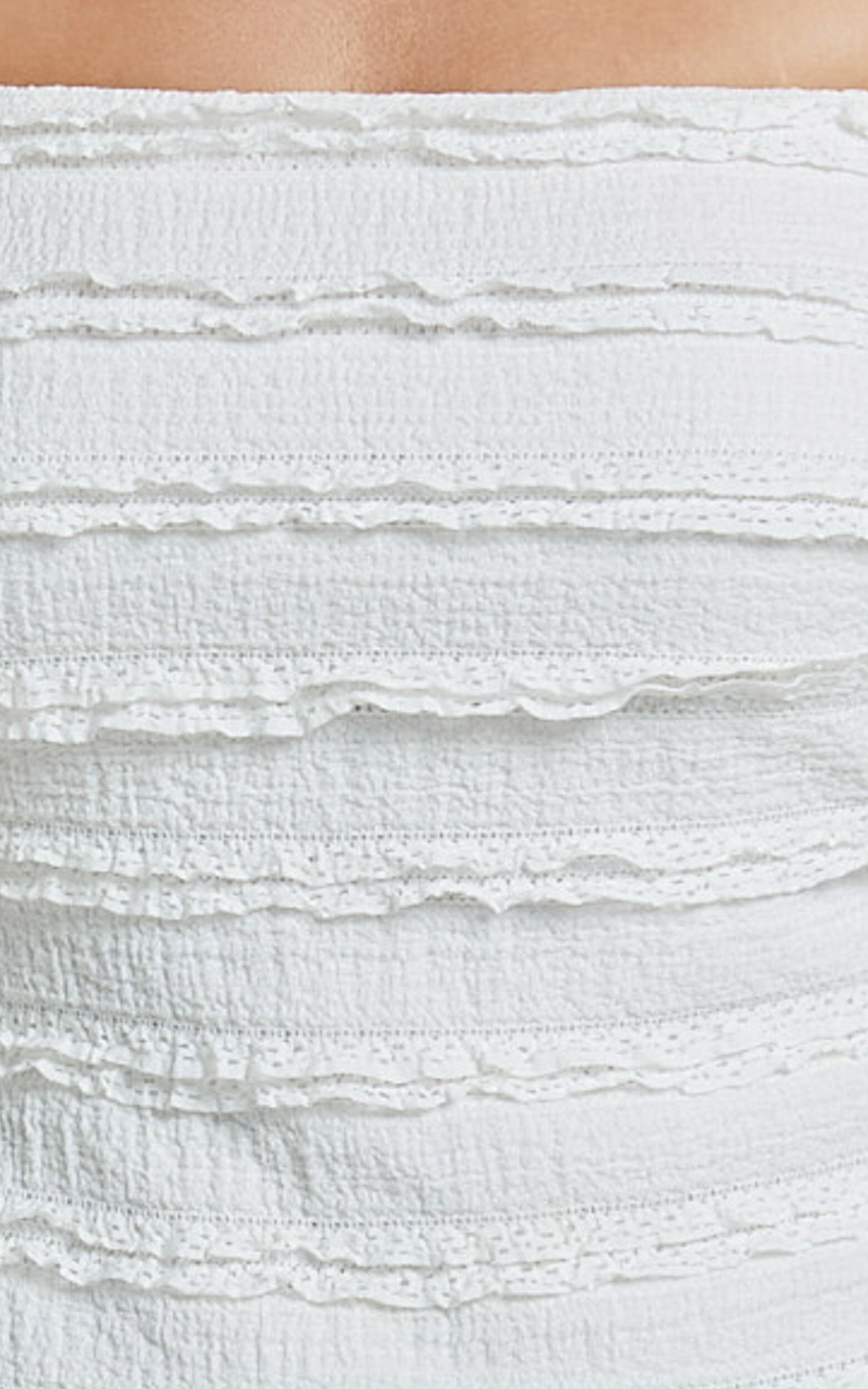 Alanna Midi Dress - Textured Midi Dress With Tie Straps in White