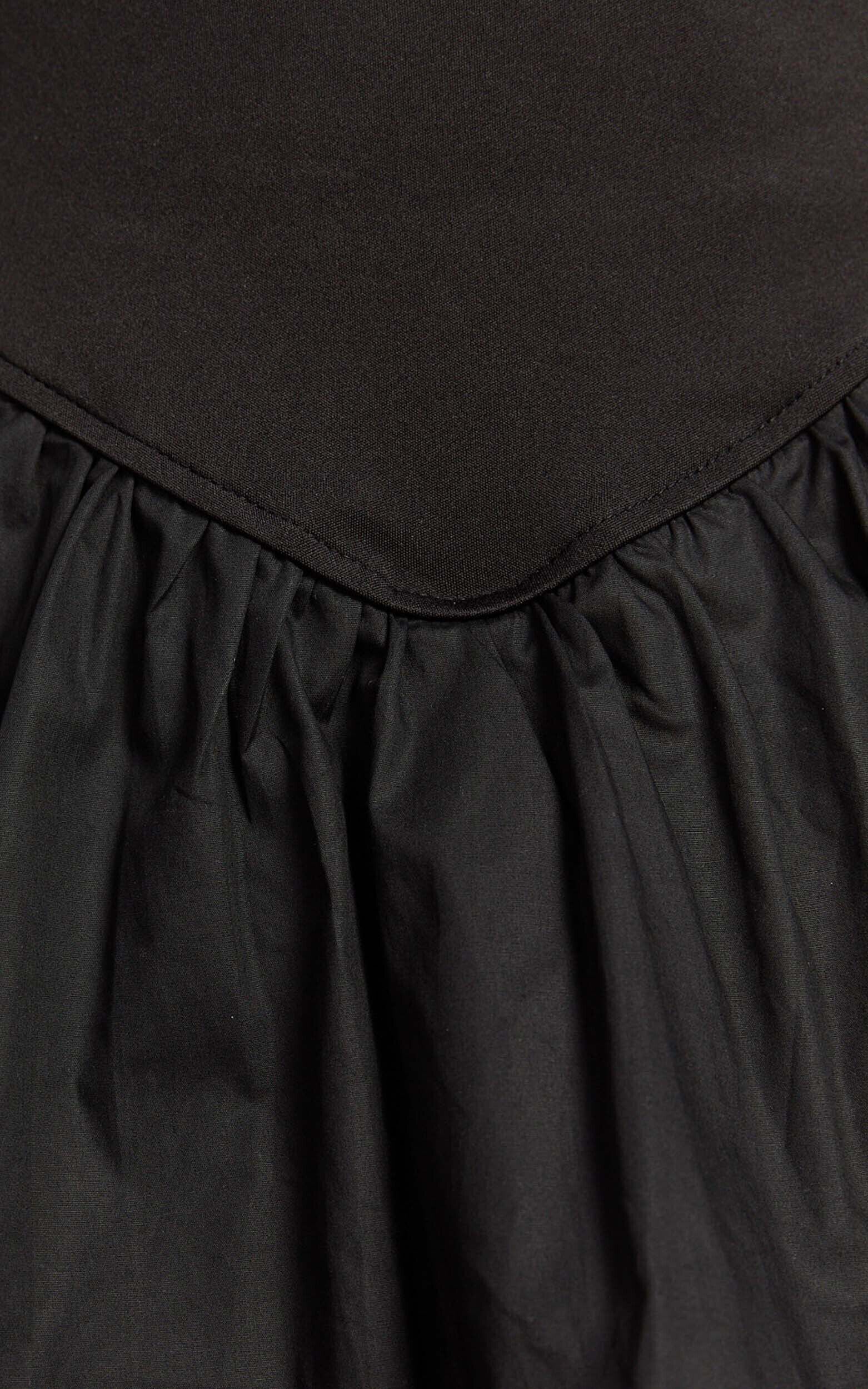 Kristel Mini Dress - Fitted Mini Dress with Bubble Hem in Black