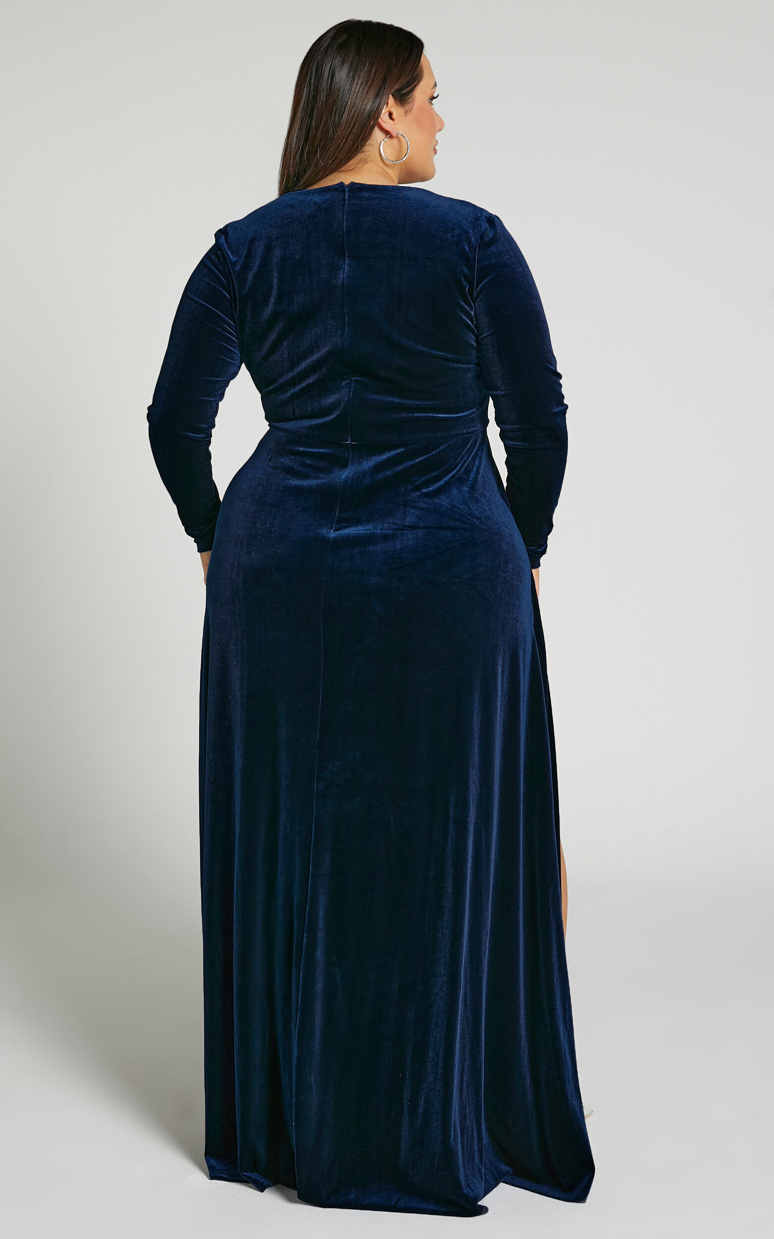 Sloane Maxi Dress - Long Sleeve Wrap Dress in Navy