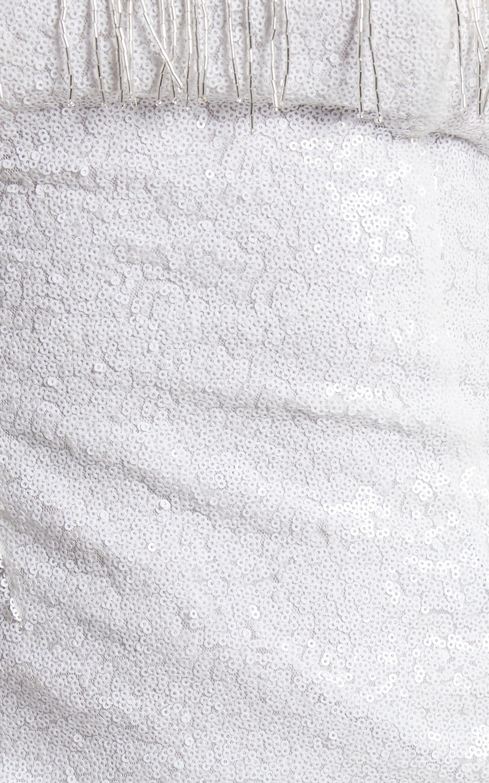 Elisabeth Mini Dress - Bead Fringe Strapless Sequin Dress in White