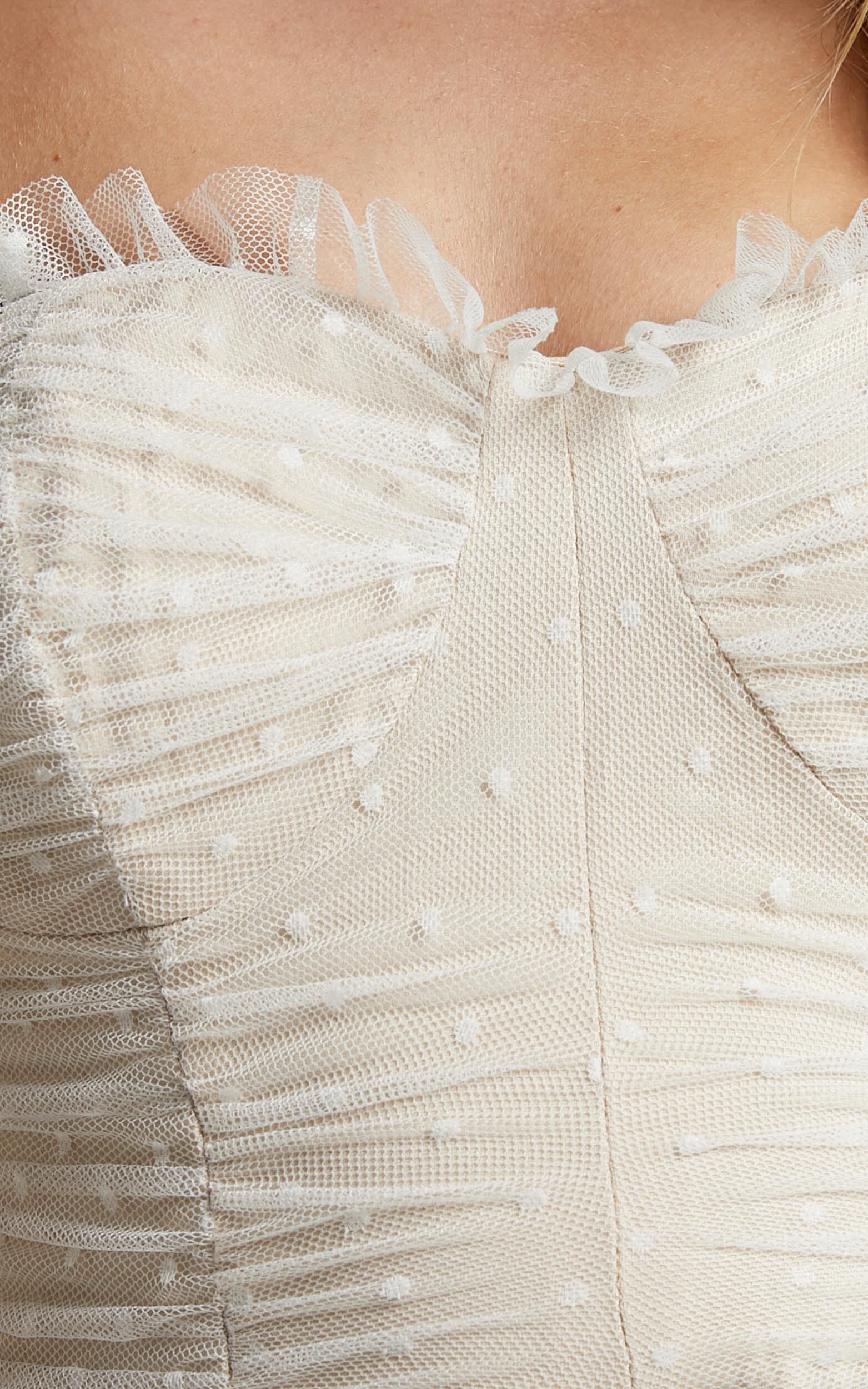 Out Of Patience Bodysuit - Mesh Spot Bodysuit in White