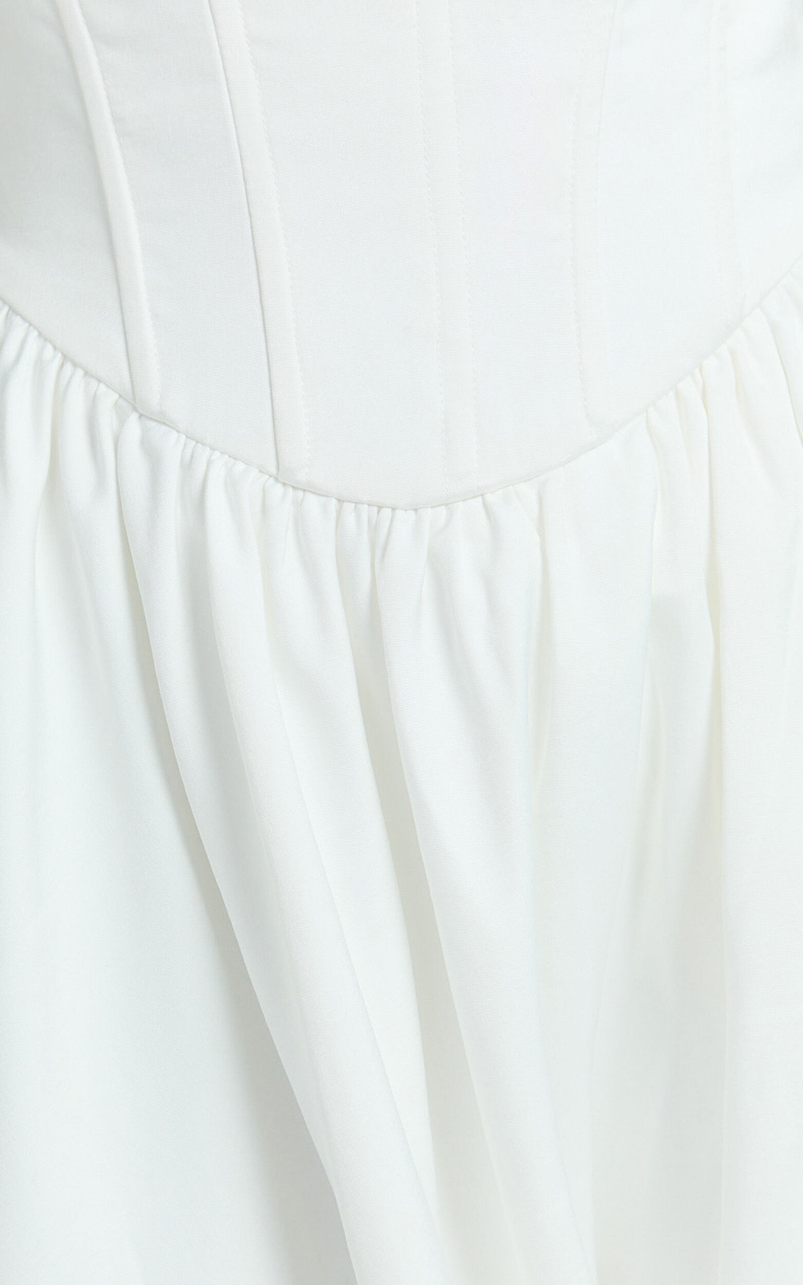 Jeannie Maxi Dress - Corset Panel High Split Dress in Off White