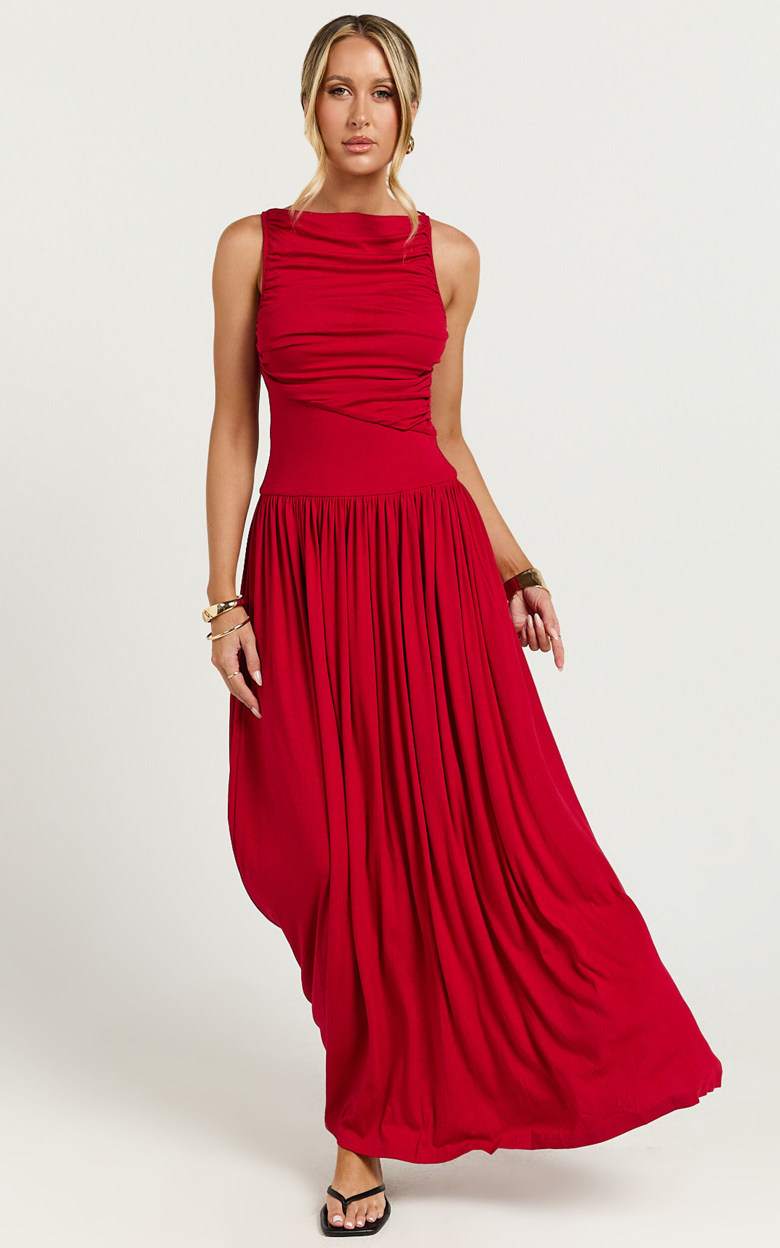 Runaway The Label - Nalla Maxi Dress in Cherry