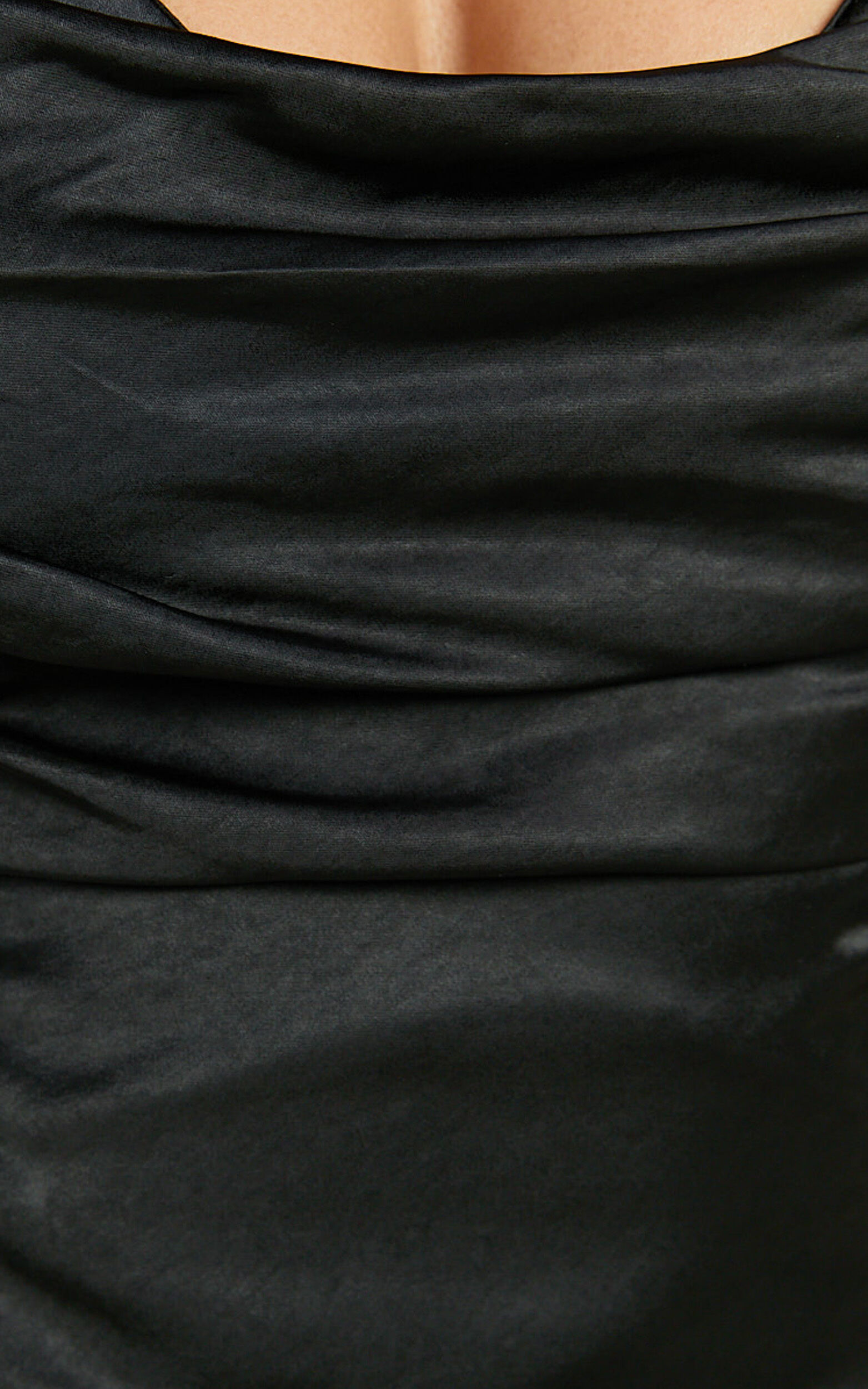 Sophie Maxi Dress - Cowl Neck Cross Back Dress in Black