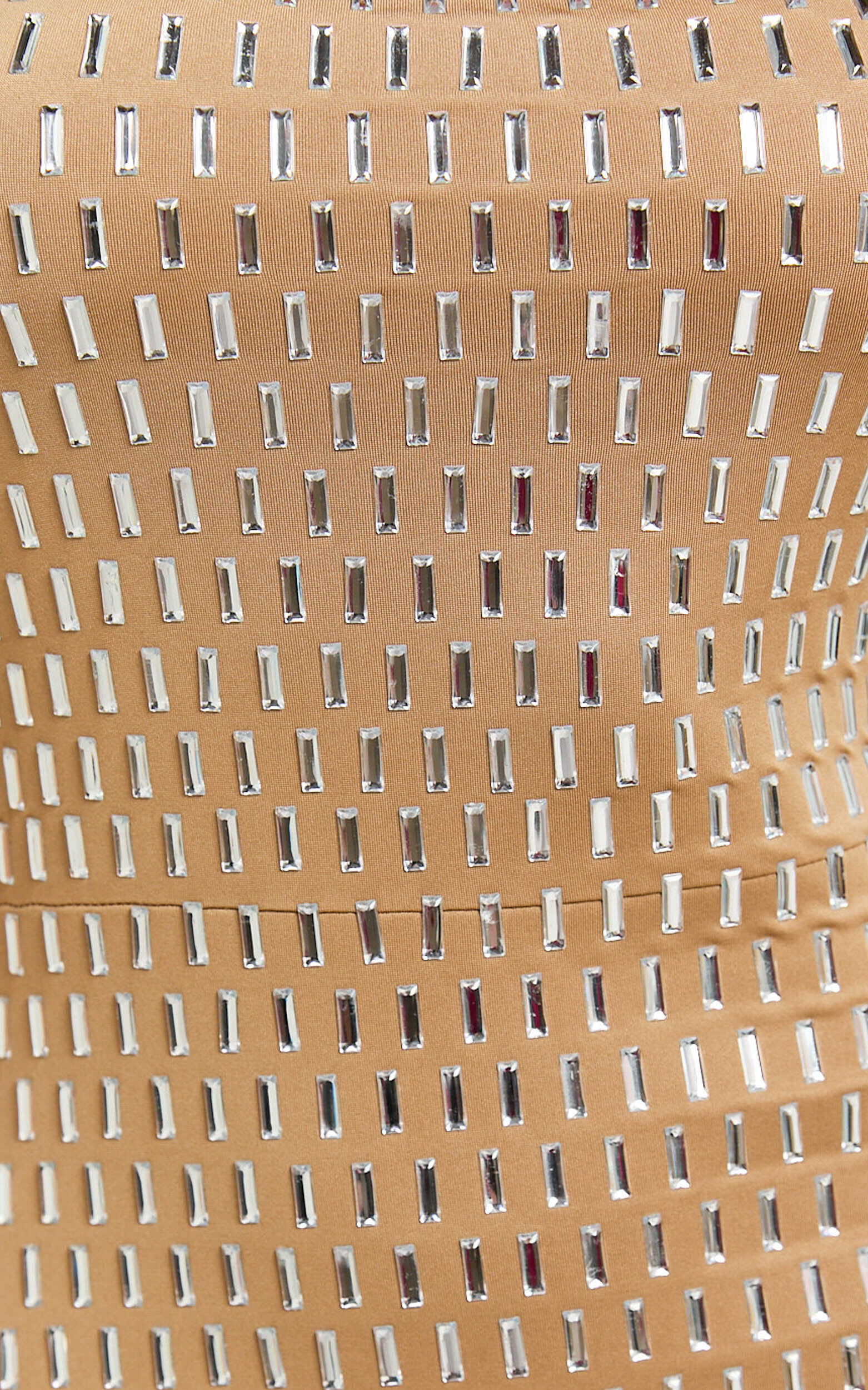 Joyce Maxi Dress - Heat Press Strapless Dress in Nude