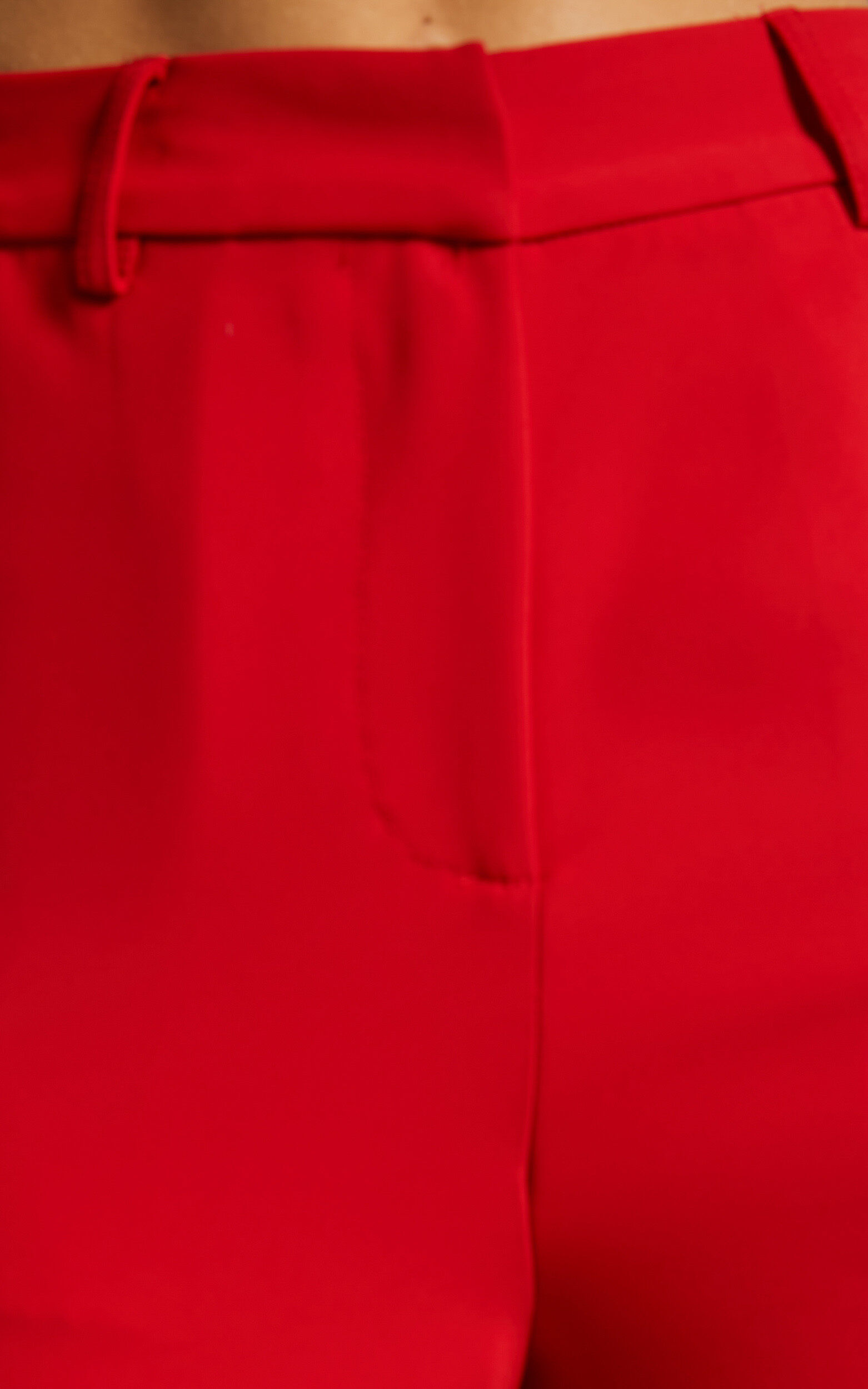 Bonnie Pants - High Waisted Tailored Wide Leg Pants in Red