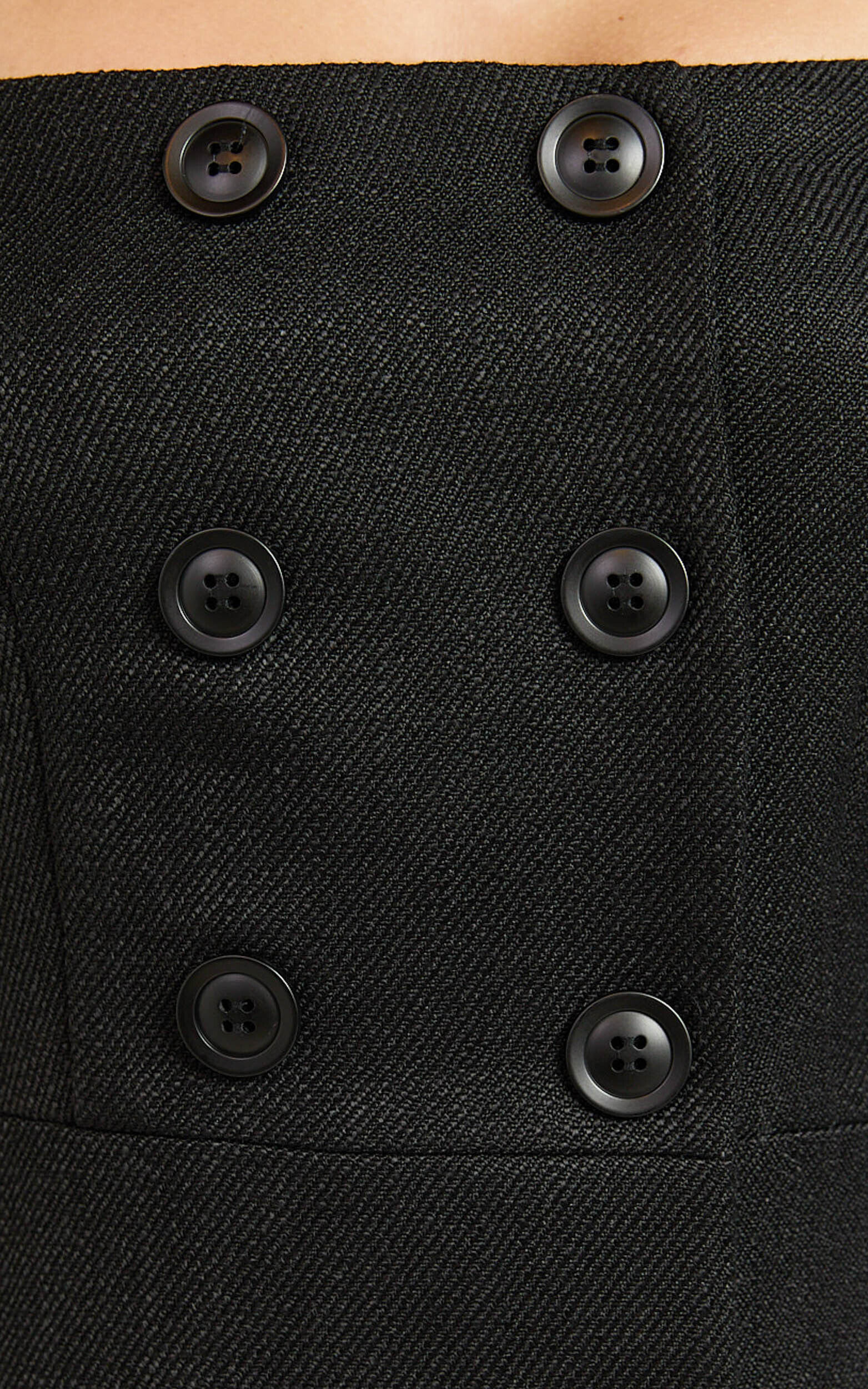 Tonia Dress - Boucle Button Detail Dress in Black