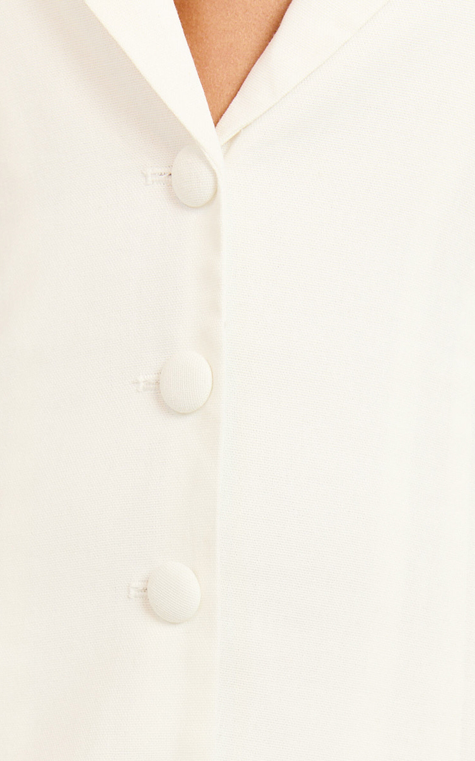 Sammie Mini Dress - Backless Halter Neck Linen Dress in Off White