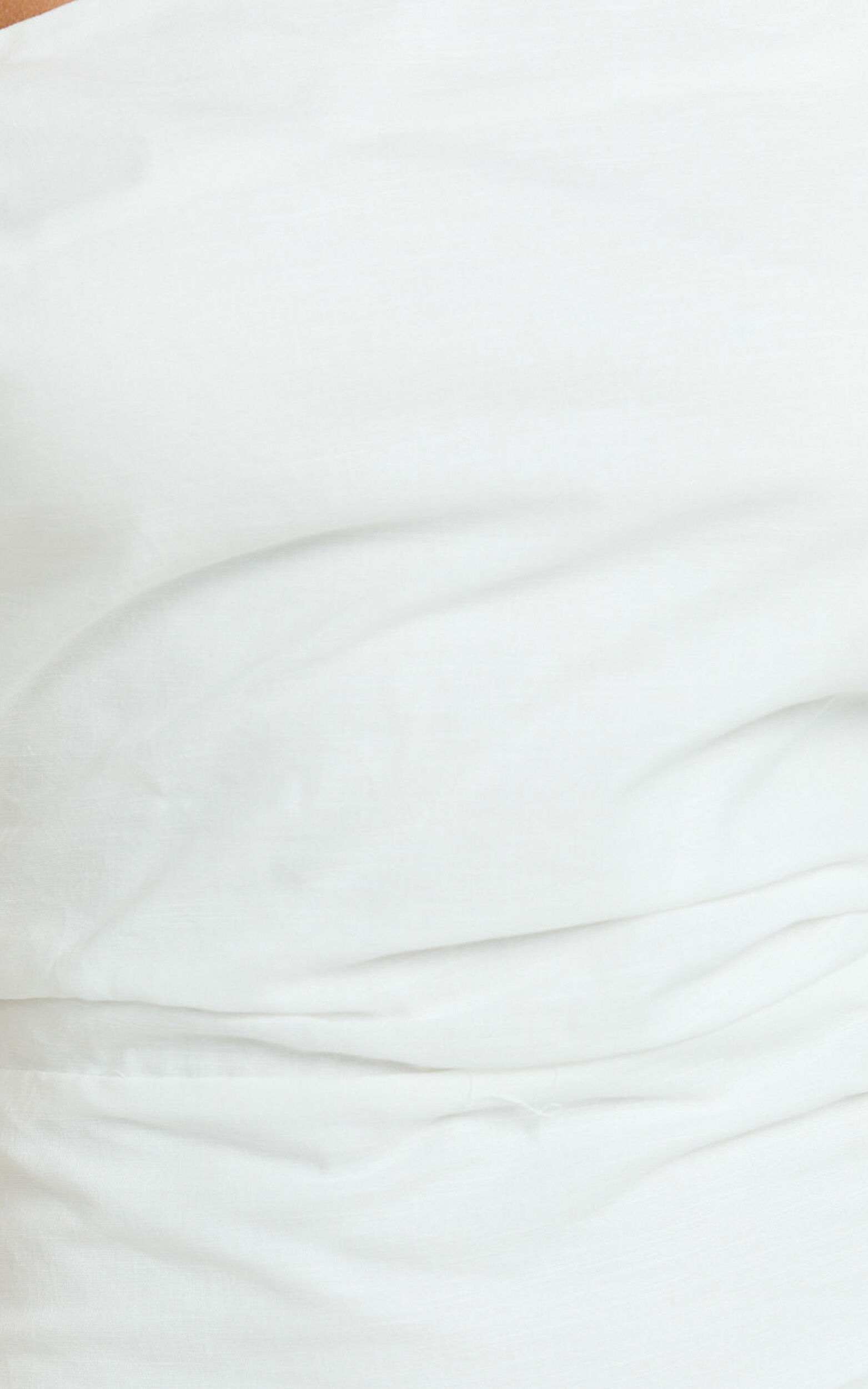 Cincinnati Midi Dress - Off The Shoulder Side Split Column Linen Dress in White