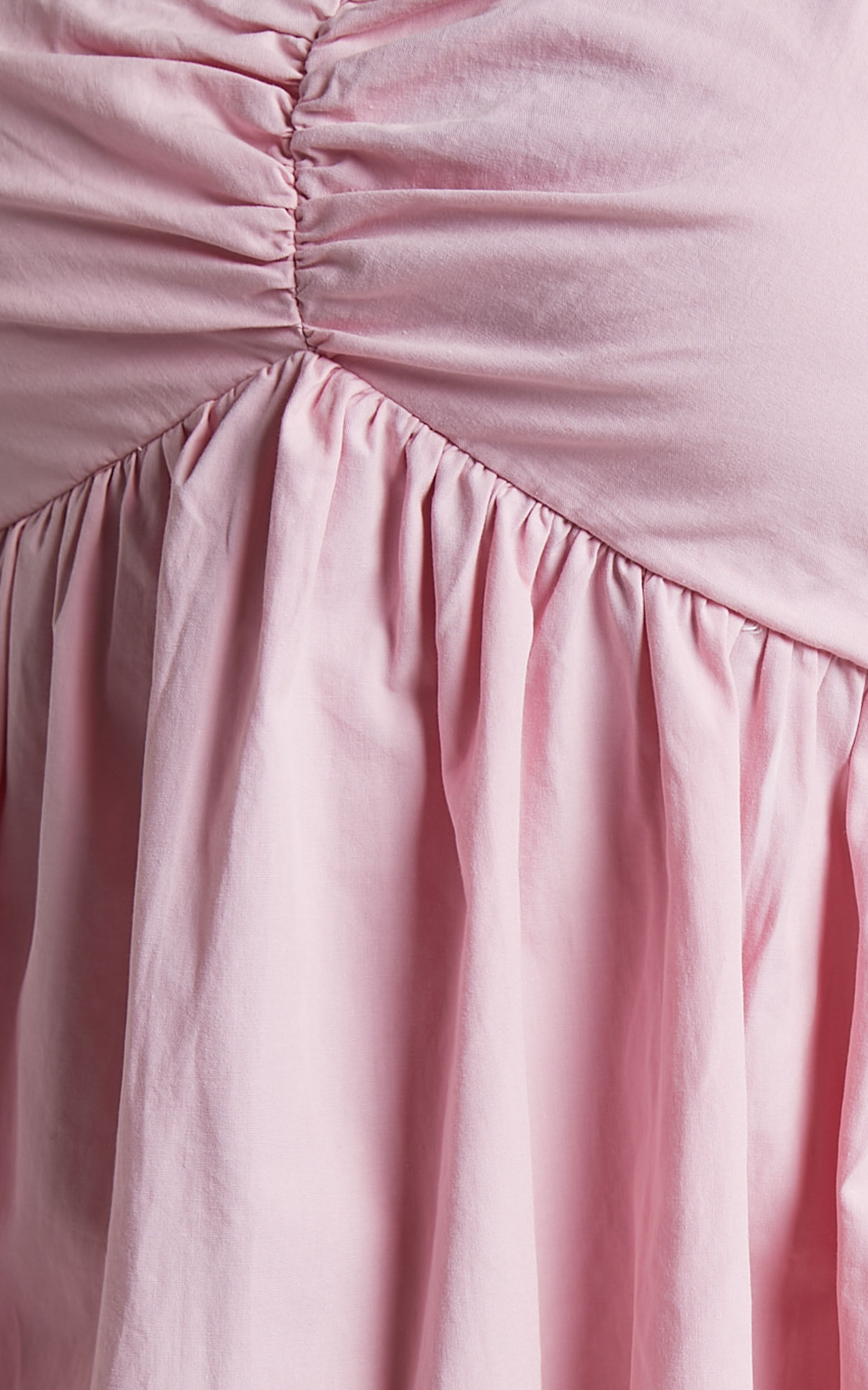 Vashti Mini Dress - Puff Sleeve Sweetheart Dress in Light Pink