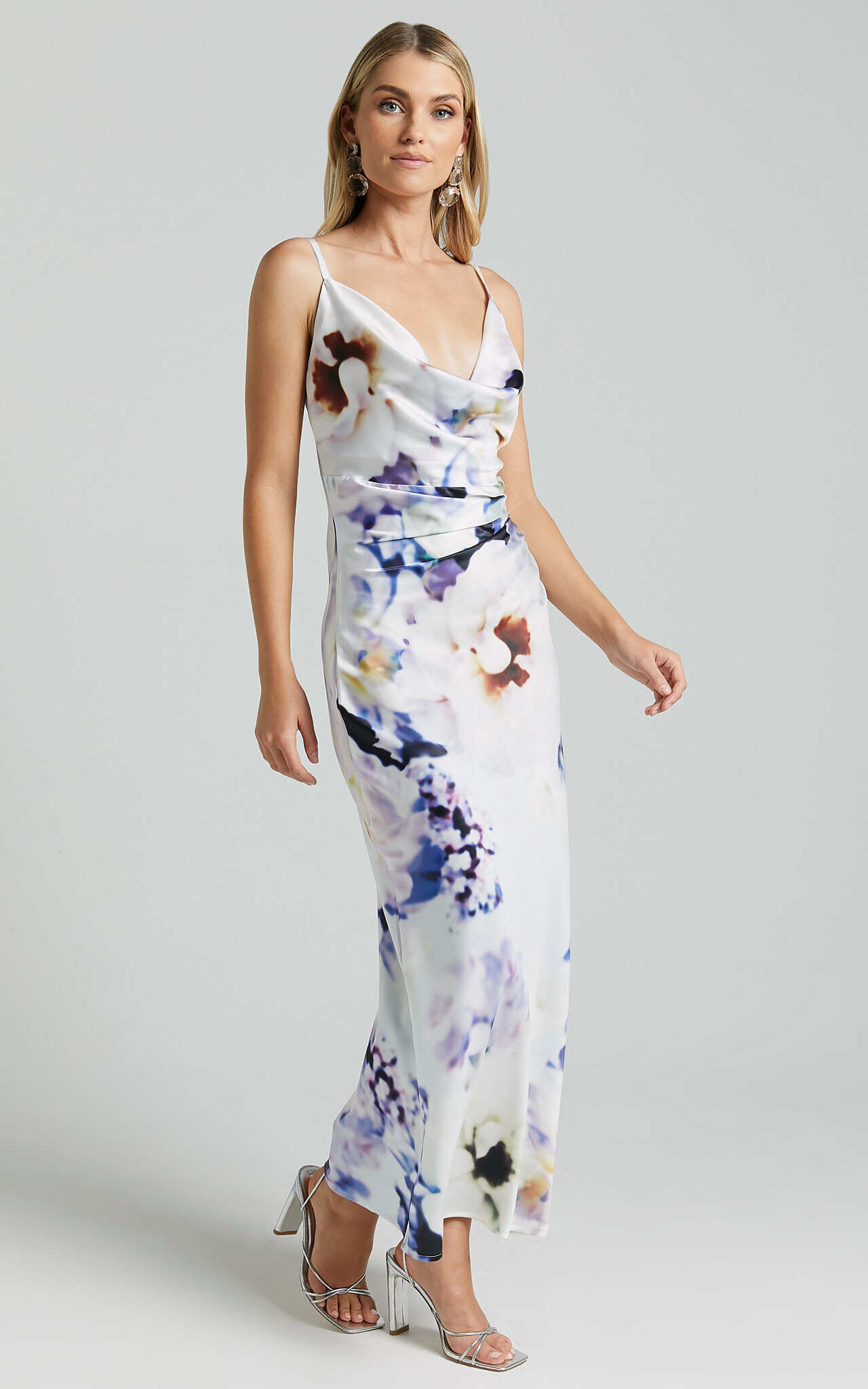 Romilly Maxi Dress - Strappy Cowl Neck Slip in La Reverie Print