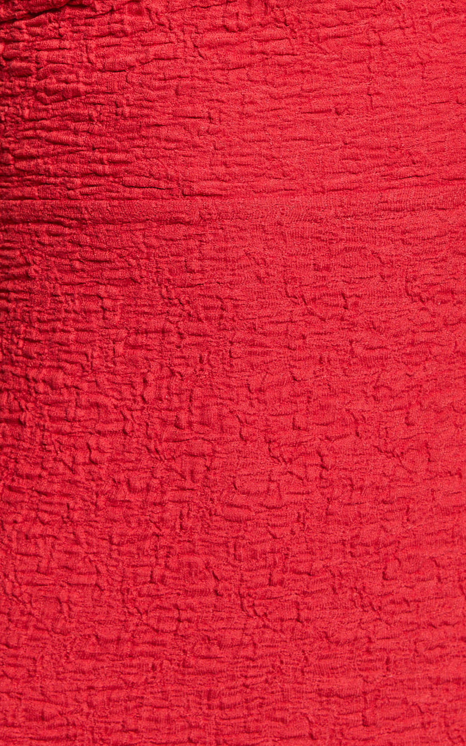 Alberta Maxi Dress- Strapless bust detail textured dress in Red