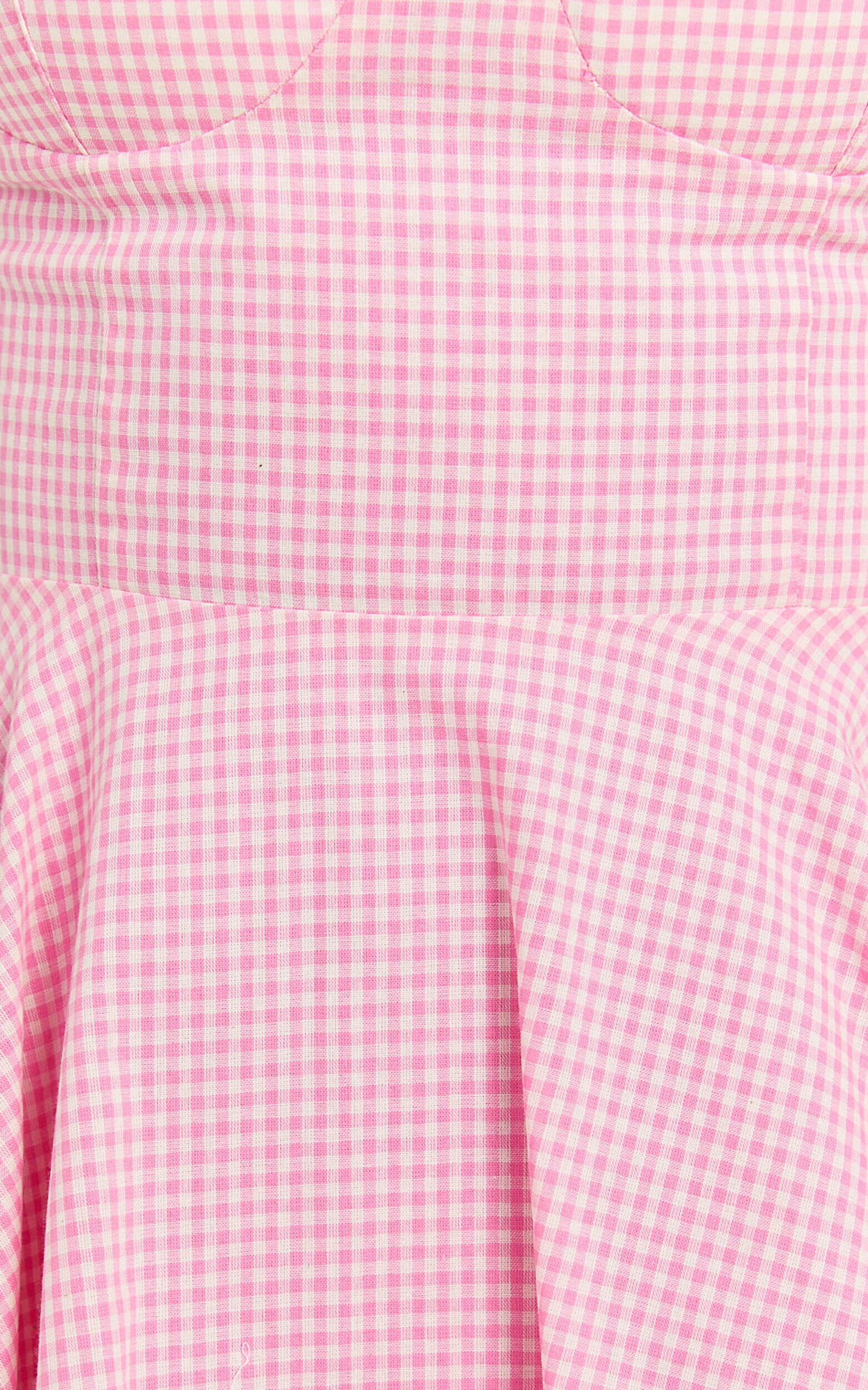 Girley Mini Dress - Bow Strap Dress in Pink Gingham