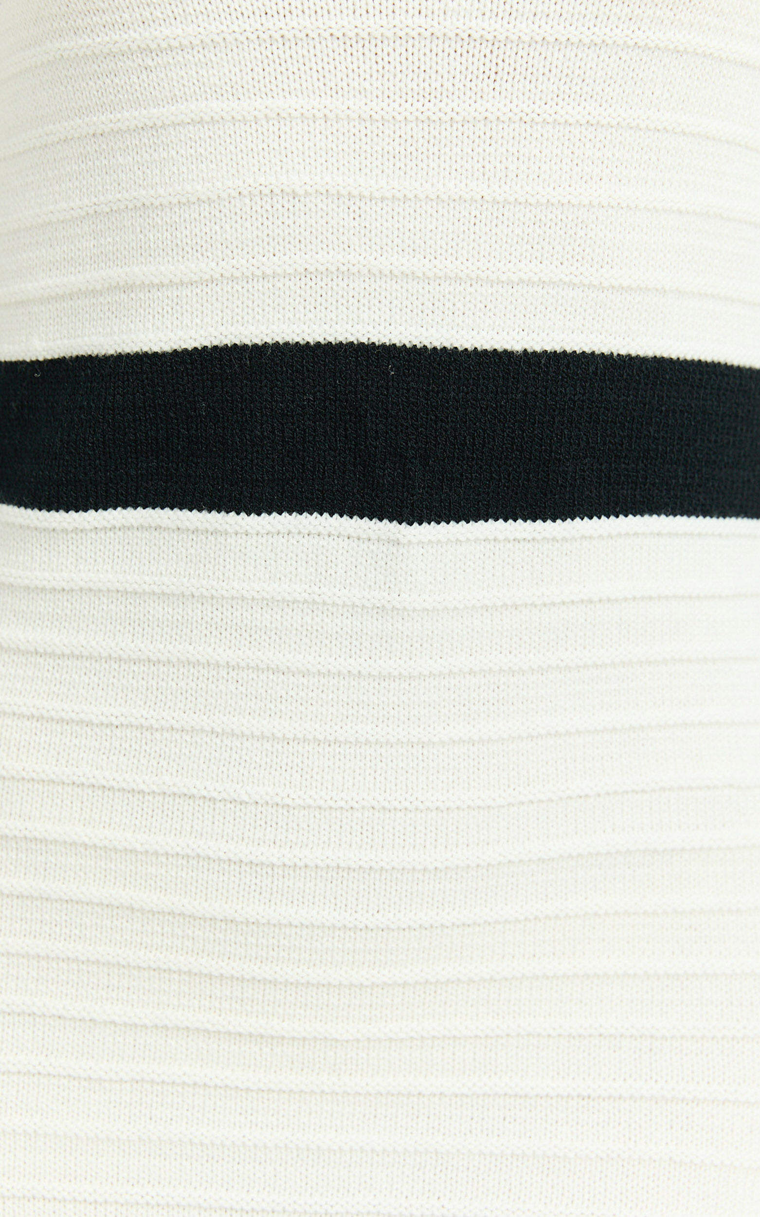 Gracie Mini Dress - Tie Back Detail Contrast Knit Dress in White/Black