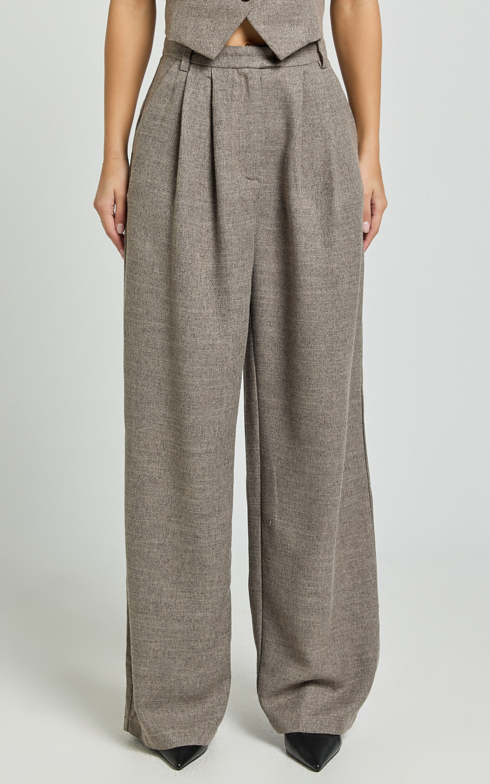 Andie Pants - High Waist Tailored Pants in Grey