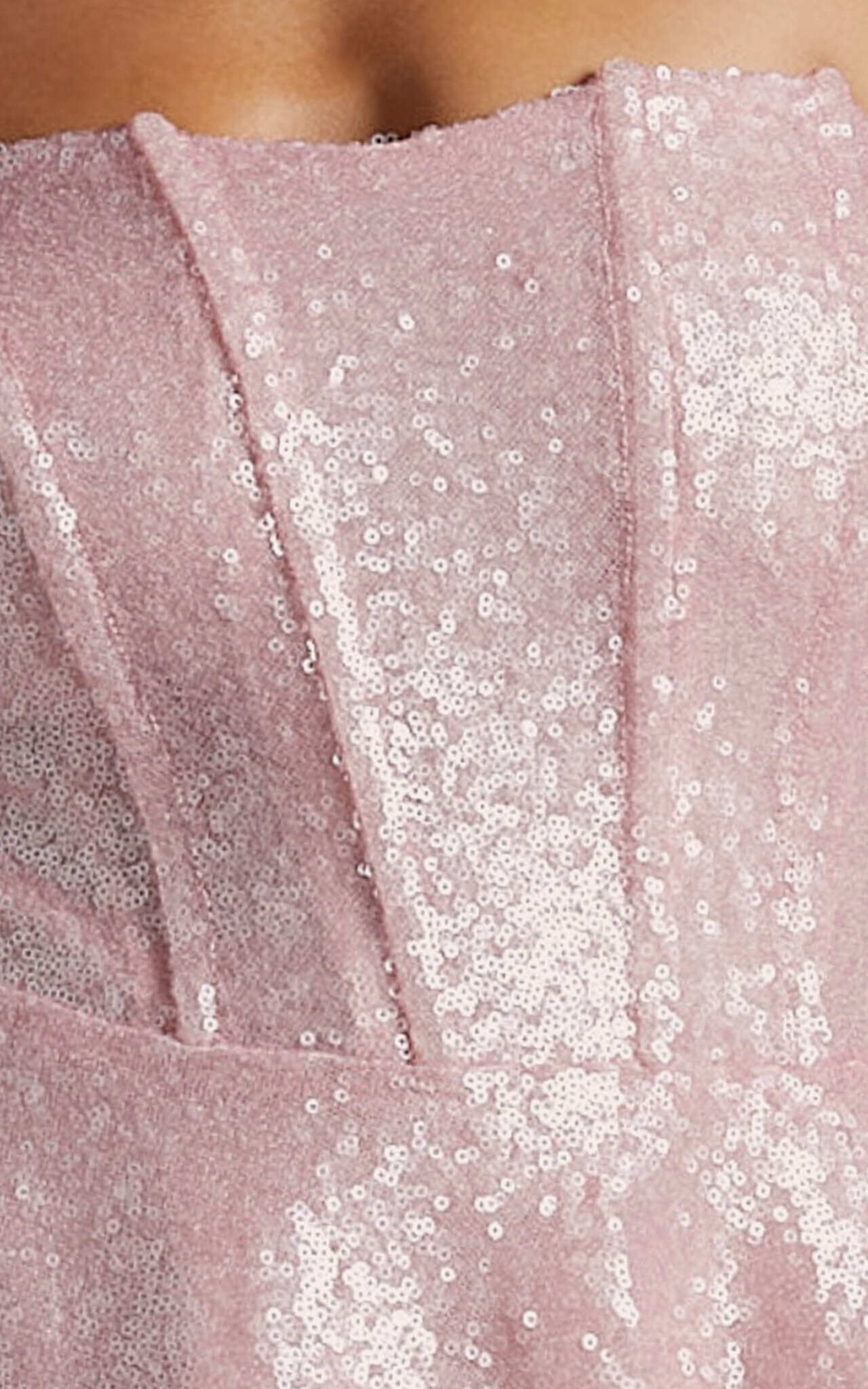 Mabel Mini Dress - Strapless Sweetheart Neck Tiered in Pink