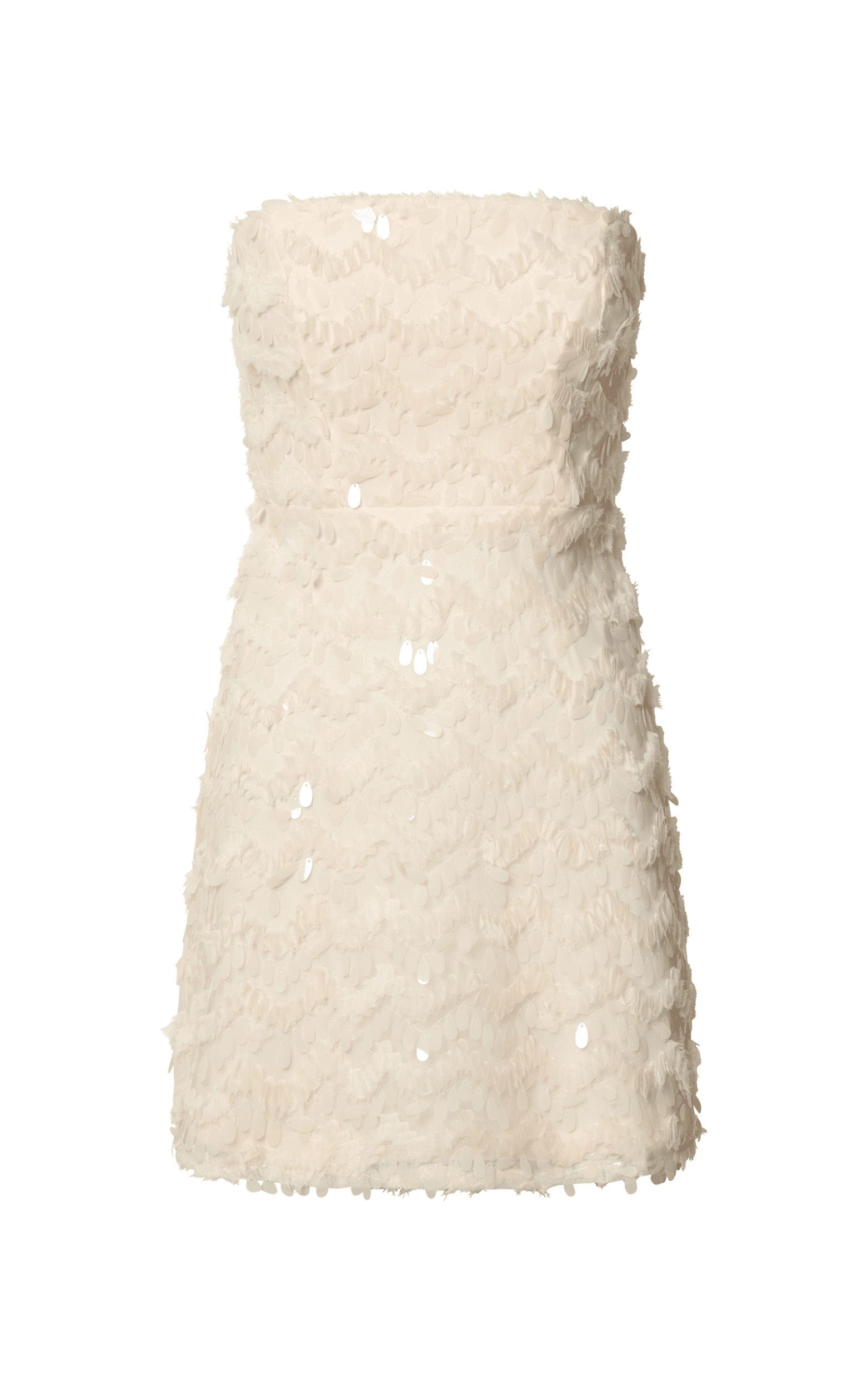 Nola Mini Dress - Strapless Sequin Dress in Cream