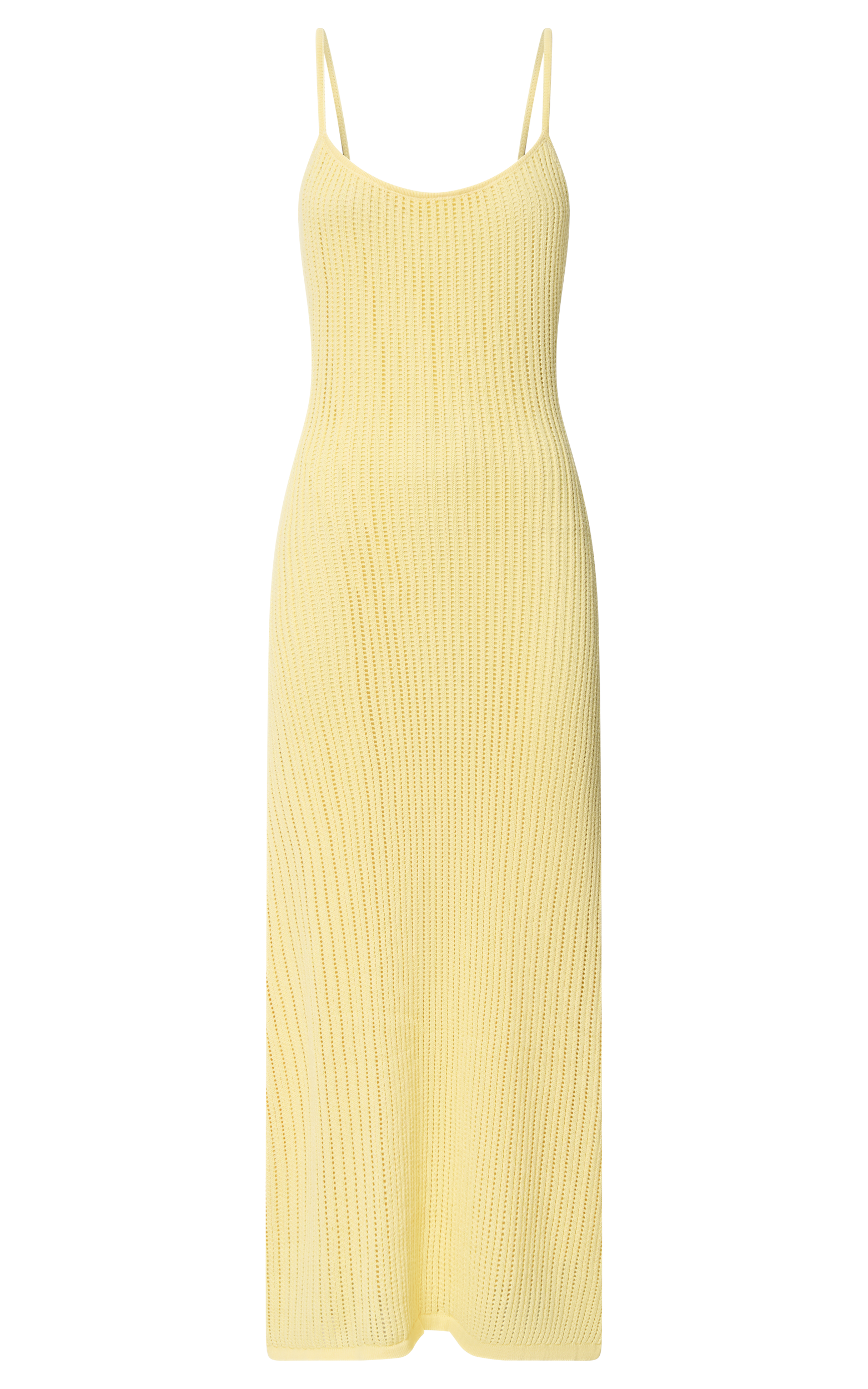 Fhel Maxi Dress - Crochet Strappy Dress in Lemon