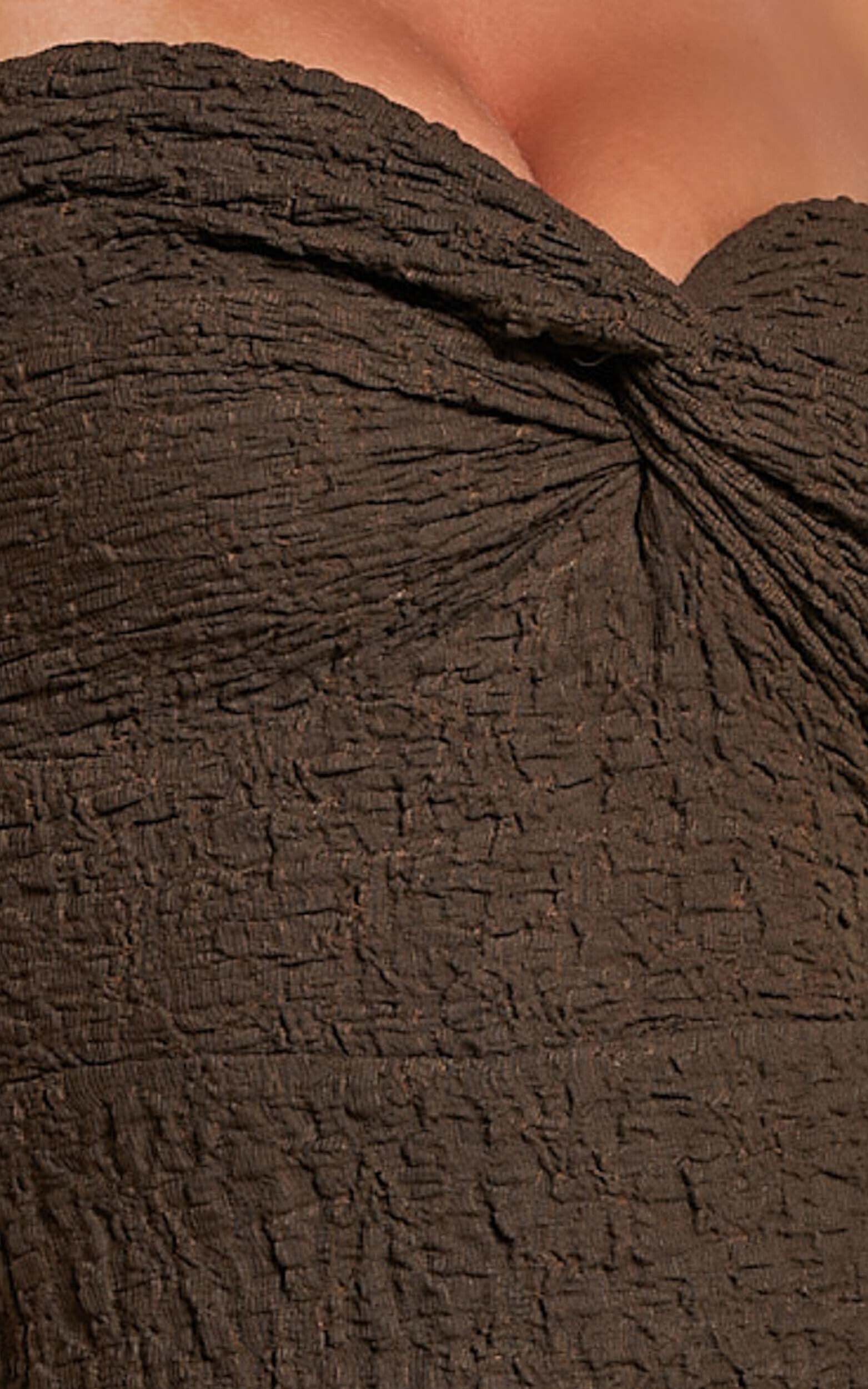 Berlina Maxi Dress - Strappy Sweetheart Slip Dress in Chocolate