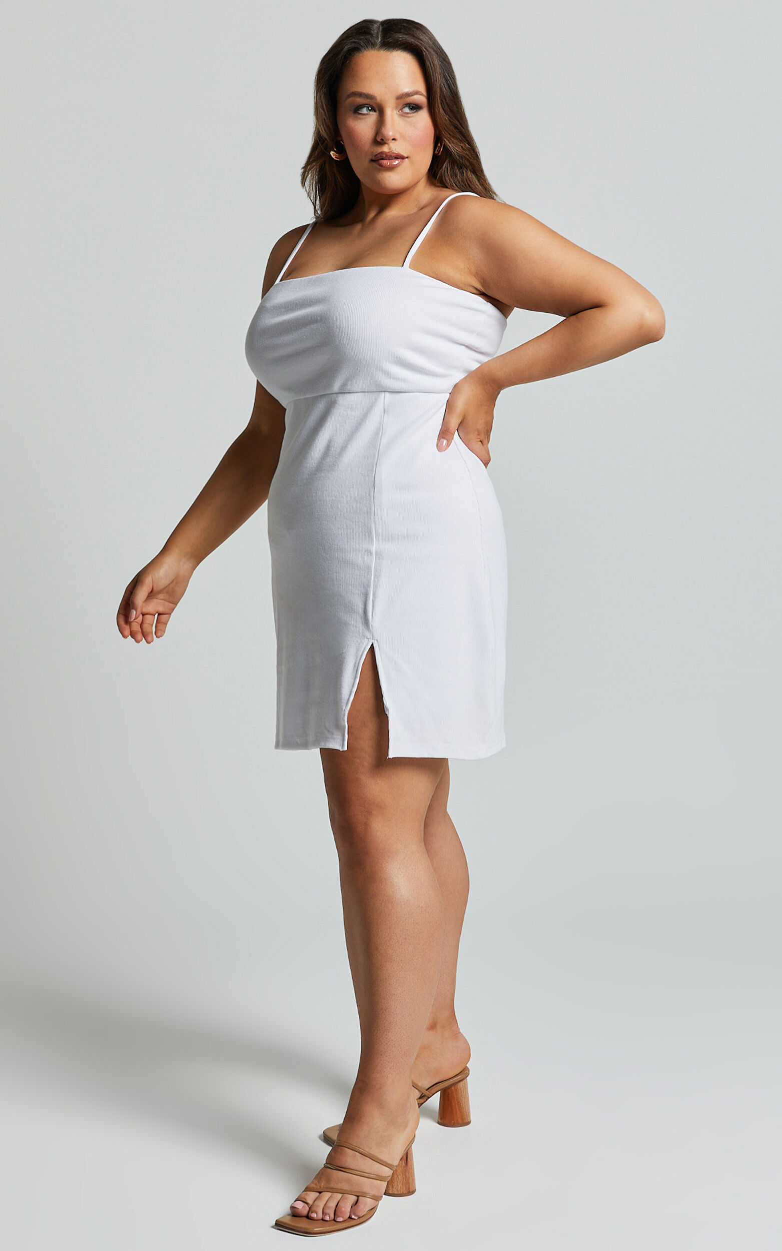 Island Babe Mini Dress - Strappy Bodycon Dress in White
