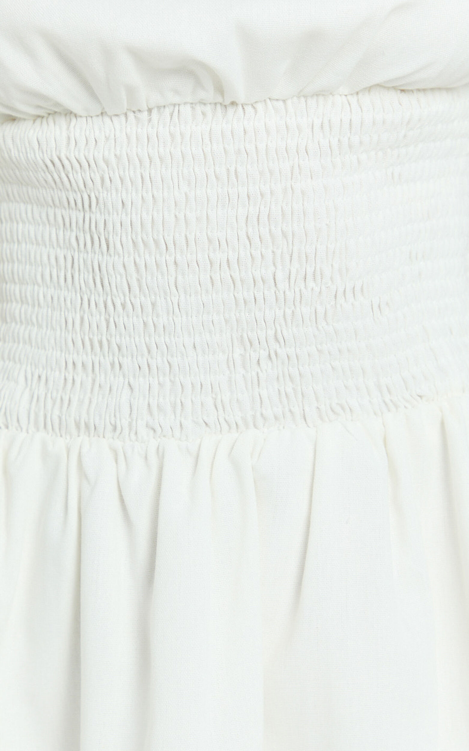 Fhelley Mini Dress - Shirred Waist Dress in White