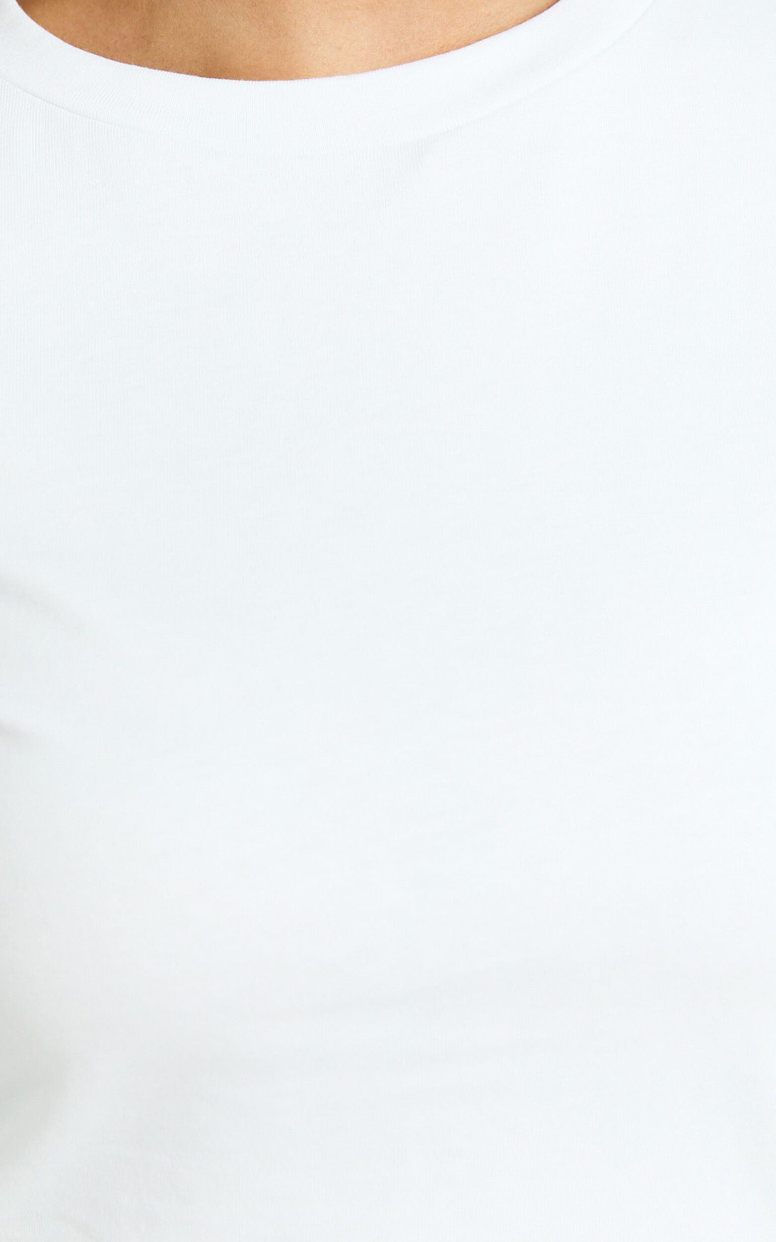 Georgina Top - Crew Neck Short Sleeve Baby Tee in White