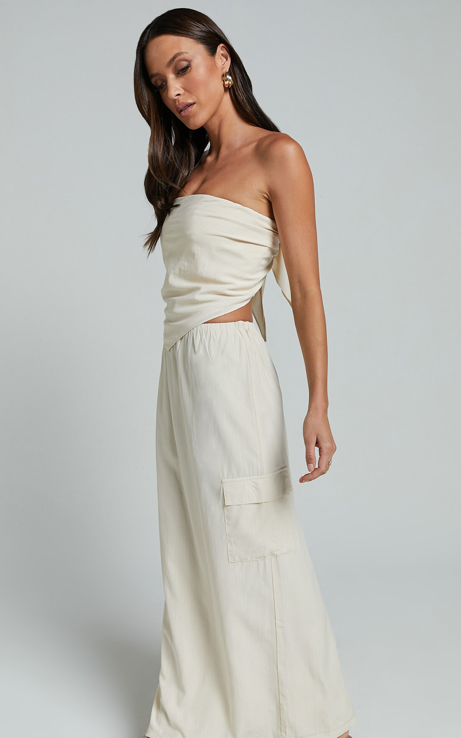 Runaway The Label - Picilo Long Midi Skirt in Stone