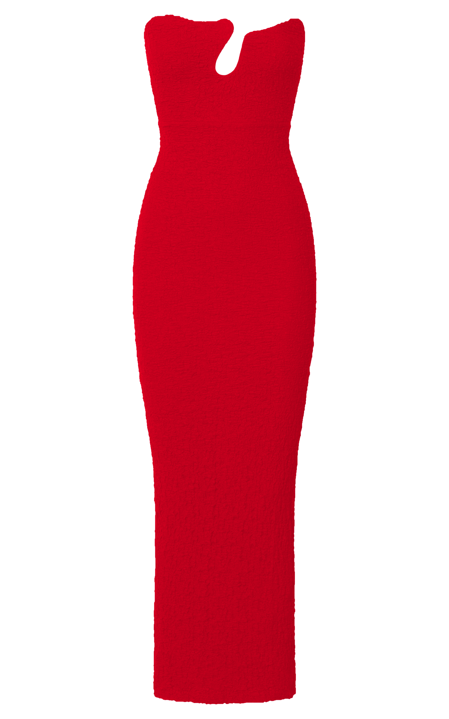 Alberta Maxi Dress- Strapless bust detail textured dress in Red