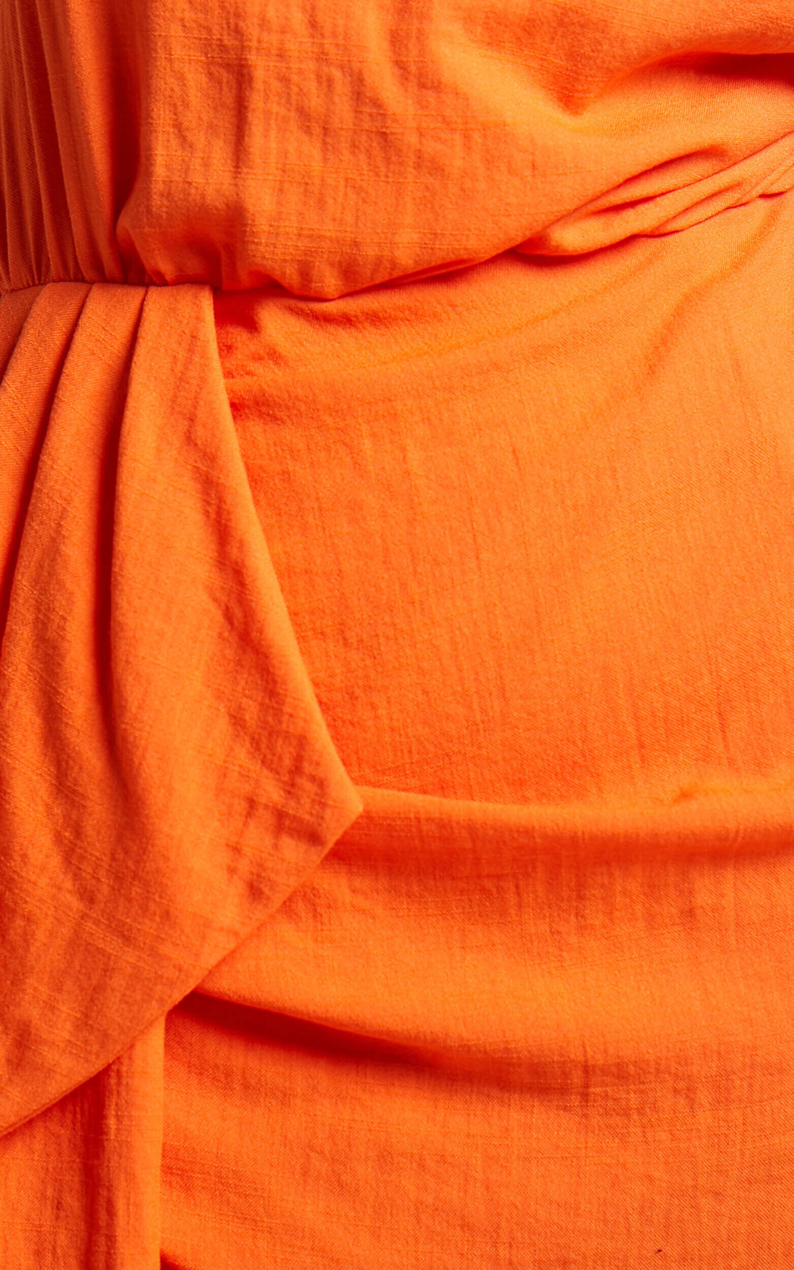 Niana Mini Dress - Drape One Shoulder Dress in Orange